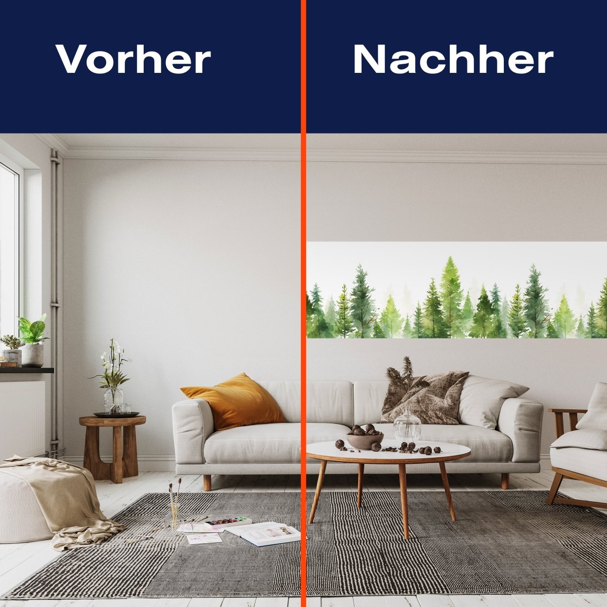 Panorama-Fototapete Aquarell Wald M0106 - Bild 3 Panorama-Fototapete Aquarell Wald M0106 - Bild 3