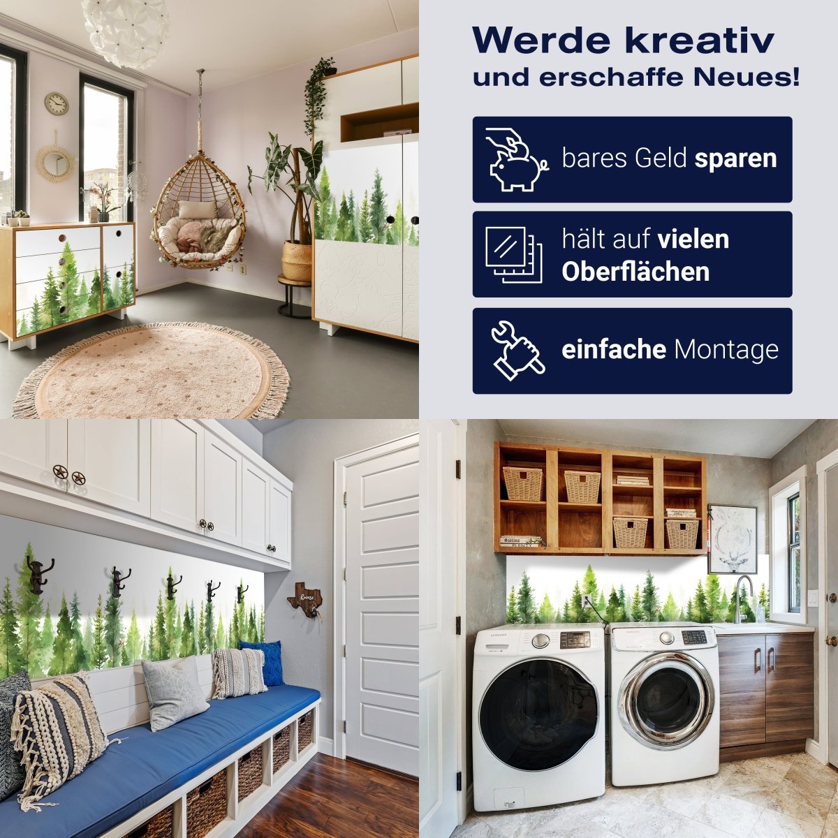 Panorama-Fototapete Aquarell Wald M0106 - Bild 7 Panorama-Fototapete Aquarell Wald M0106 - Bild 7