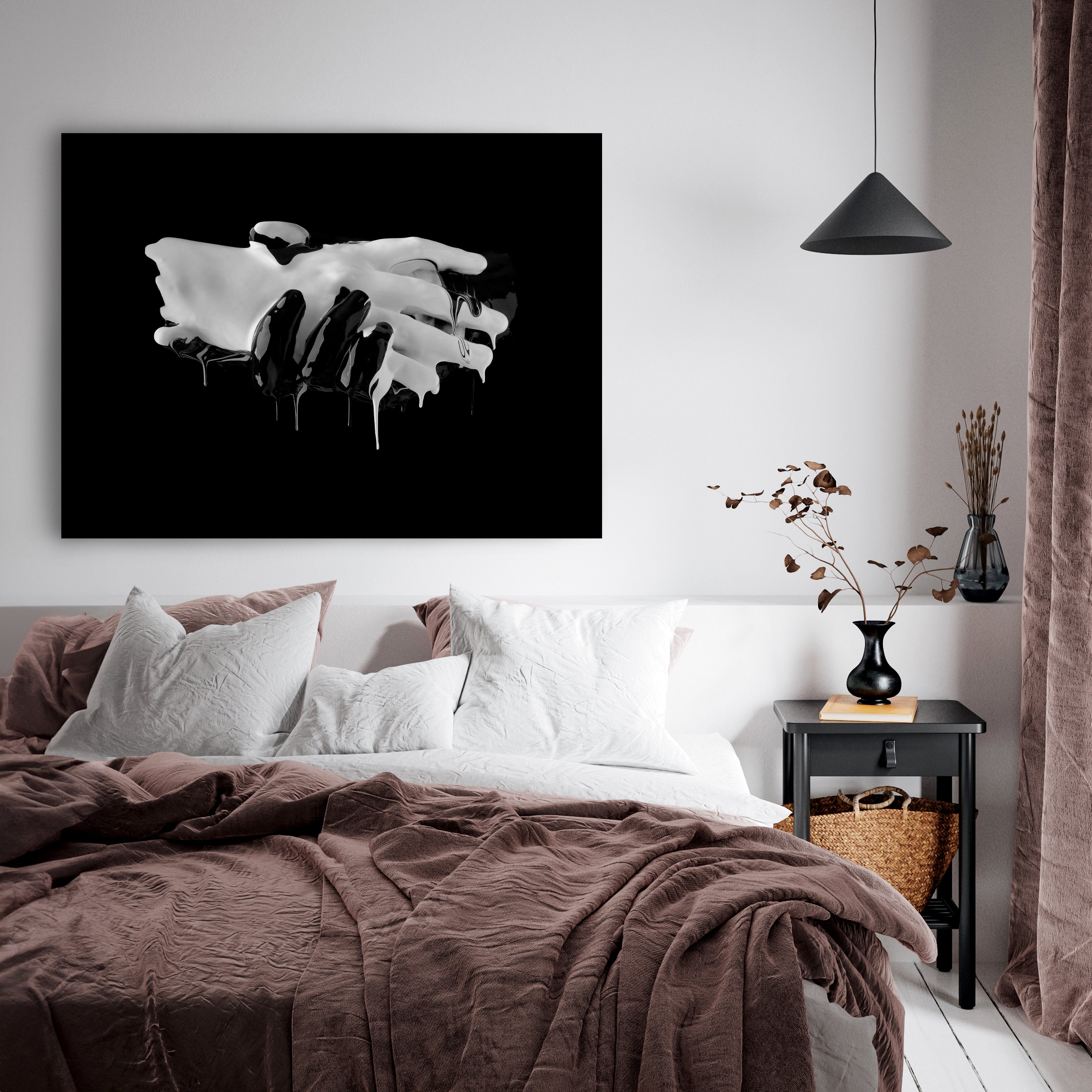 Leinwandbild Kunst & Gemälde, Querformat, Hände Schwarz Weiß M0107 kaufen - Bild 3 Leinwandbild Kunst & Gemälde, Querformat, Hände Schwarz Weiß M0107 kaufen - Bild 3