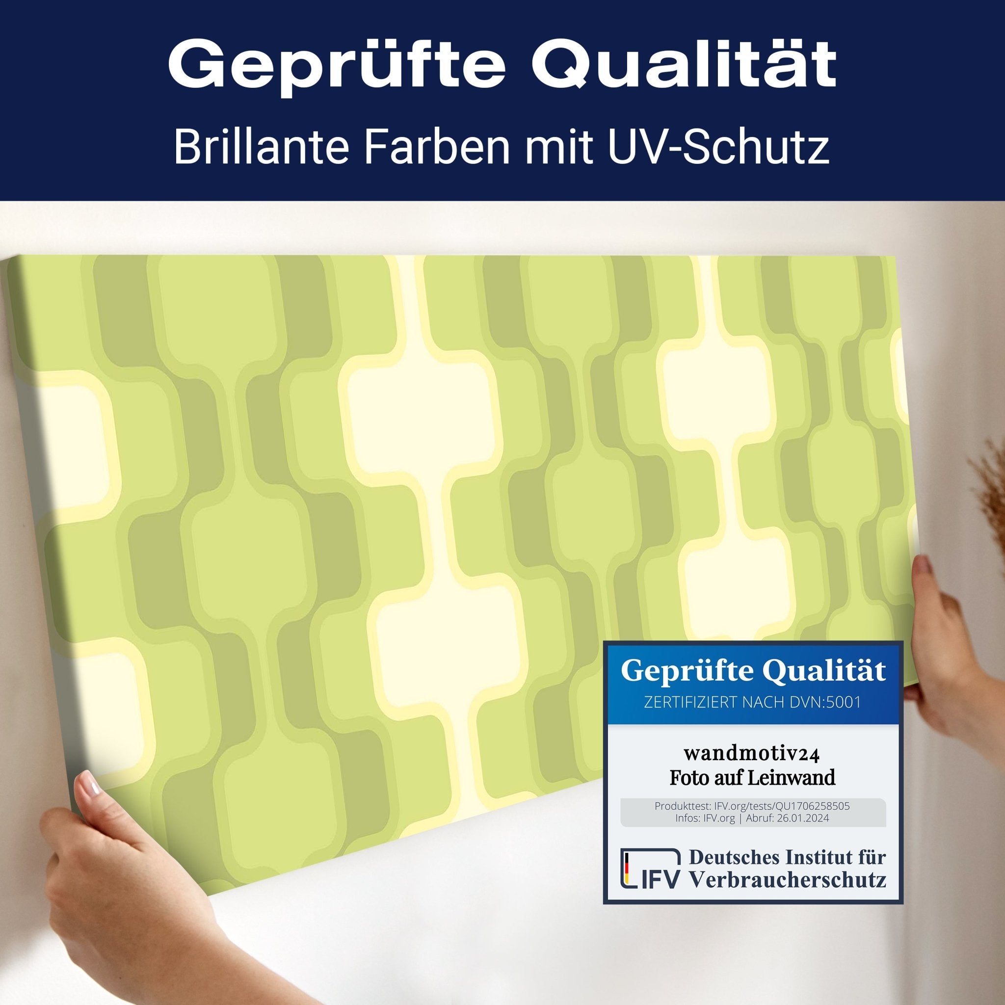 Leinwandbild Retromuster Grün Muster M0108 kaufen - Bild 4 Leinwandbild Retromuster Grün Muster M0108 kaufen - Bild 4