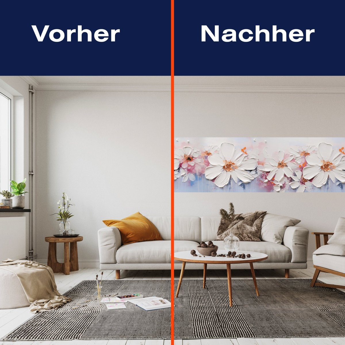 Panorama-Fototapete gemalte Blumen M0108 - Bild 3 Panorama-Fototapete gemalte Blumen M0108 - Bild 3