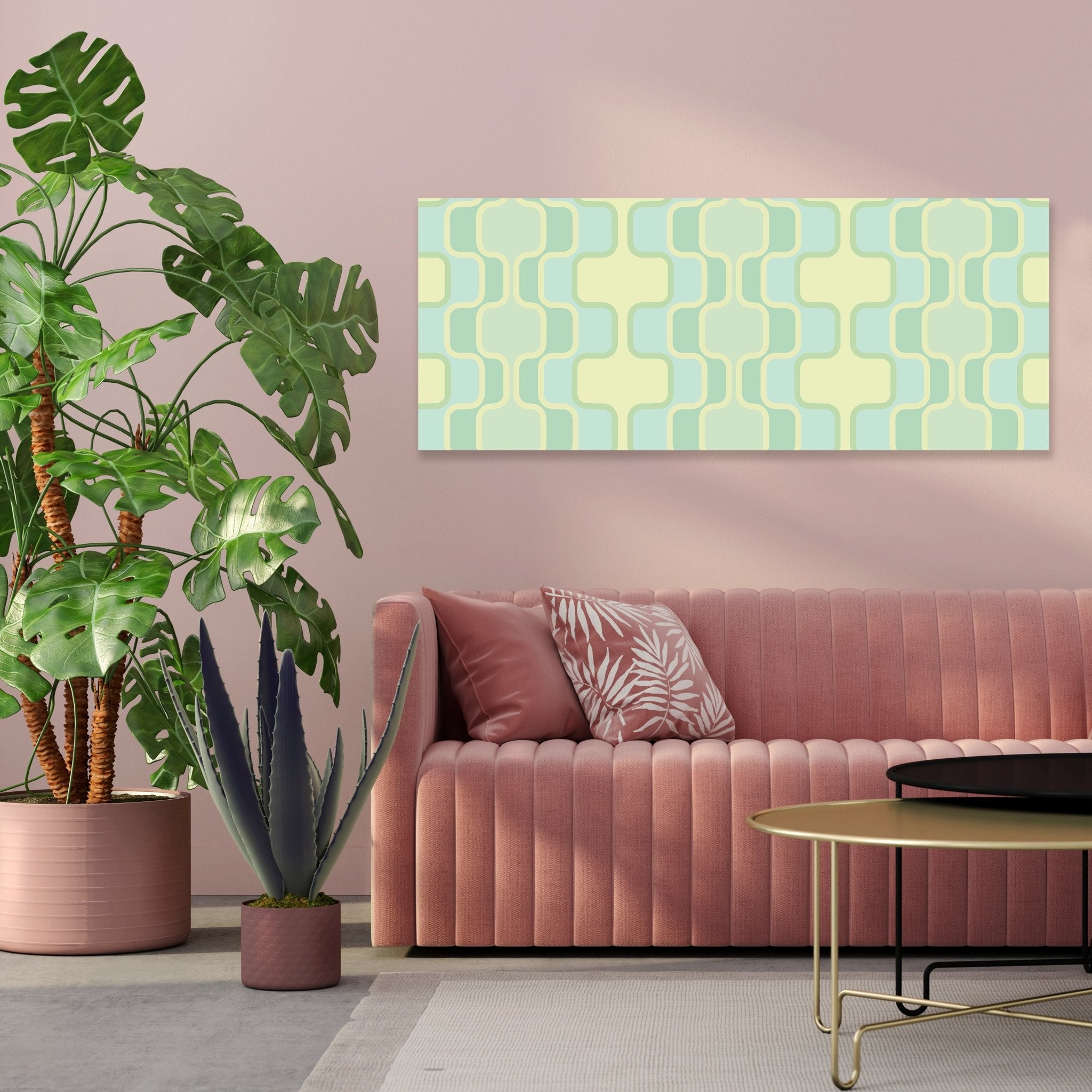 Leinwandbild Retromuster Pastellgrün Muster M0109 kaufen - Bild 3 Leinwandbild Retromuster Pastellgrün Muster M0109 kaufen - Bild 3