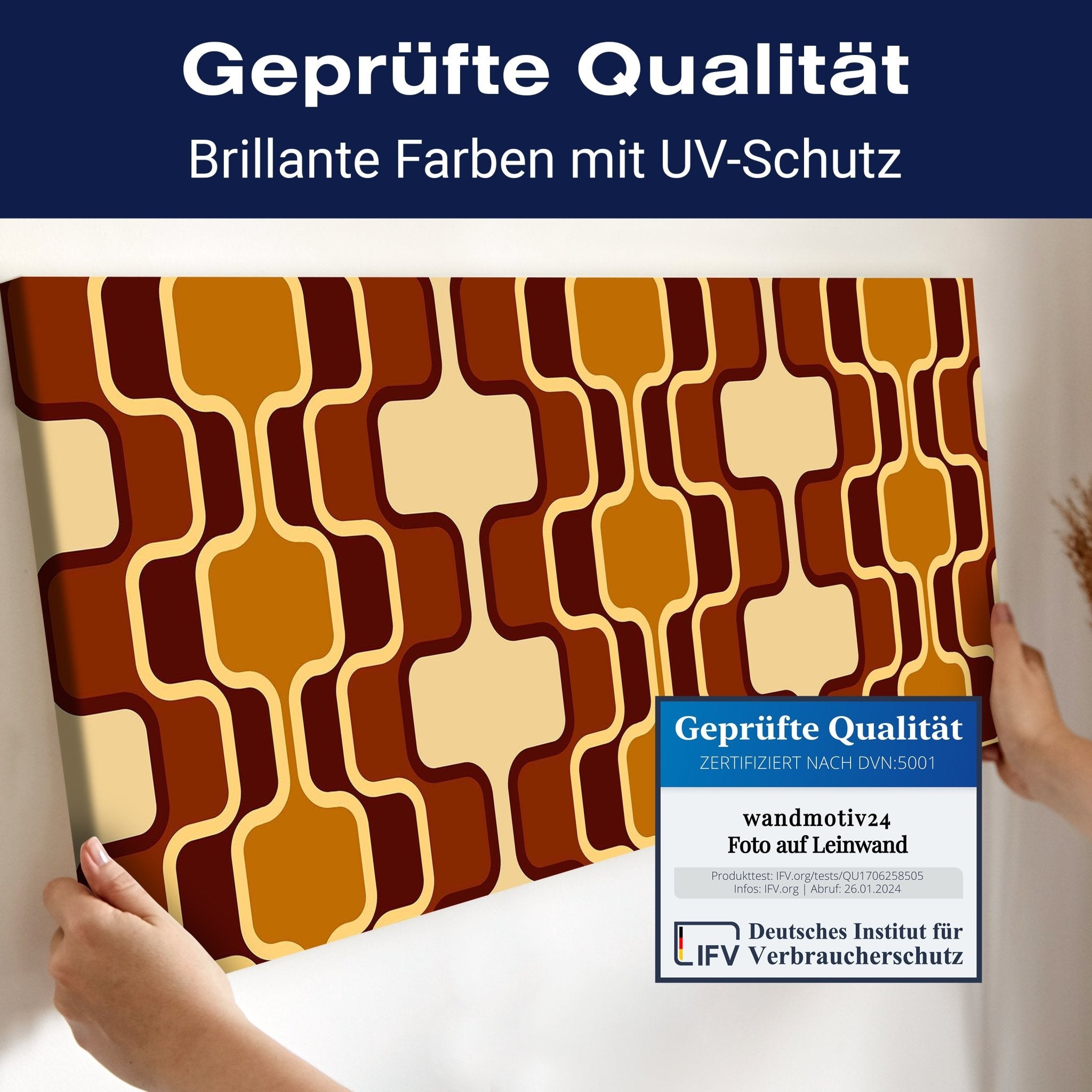 Leinwandbild Retromuster Braun Muster M0110 kaufen - Bild 4 Leinwandbild Retromuster Braun Muster M0110 kaufen - Bild 4