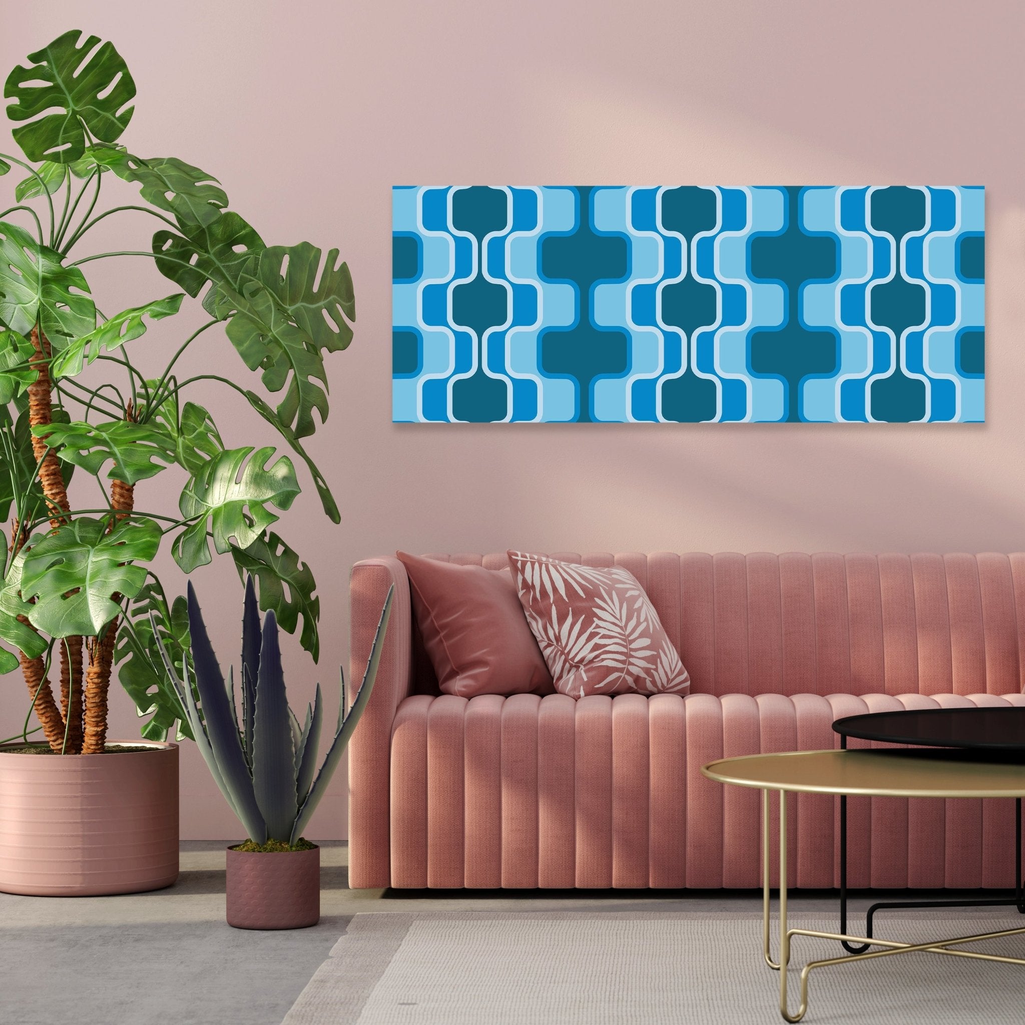 Leinwandbild Retromuster Blau Muster M0111 kaufen - Bild 3 Leinwandbild Retromuster Blau Muster M0111 kaufen - Bild 3