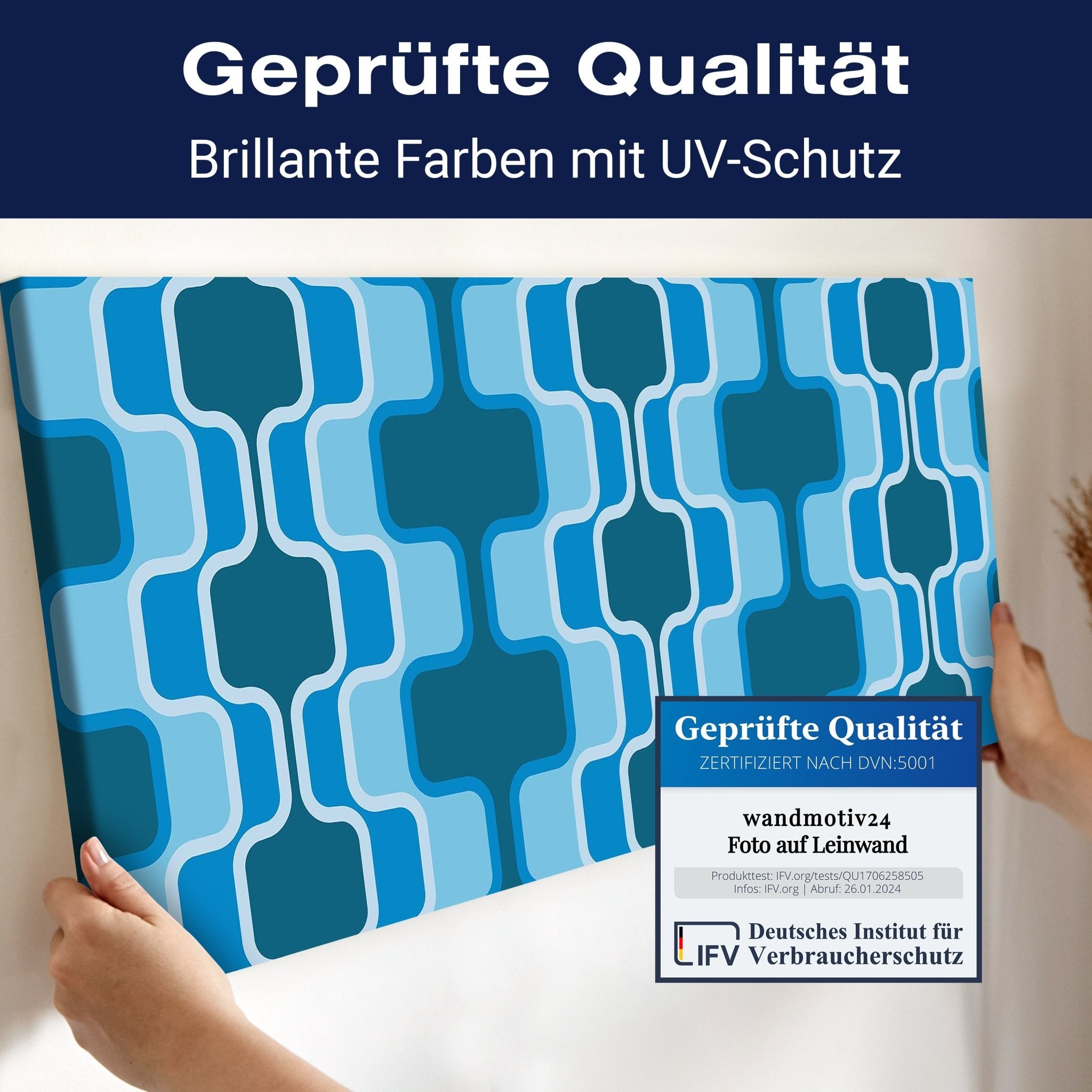 Leinwandbild Retromuster Blau Muster M0111 kaufen - Bild 4 Leinwandbild Retromuster Blau Muster M0111 kaufen - Bild 4