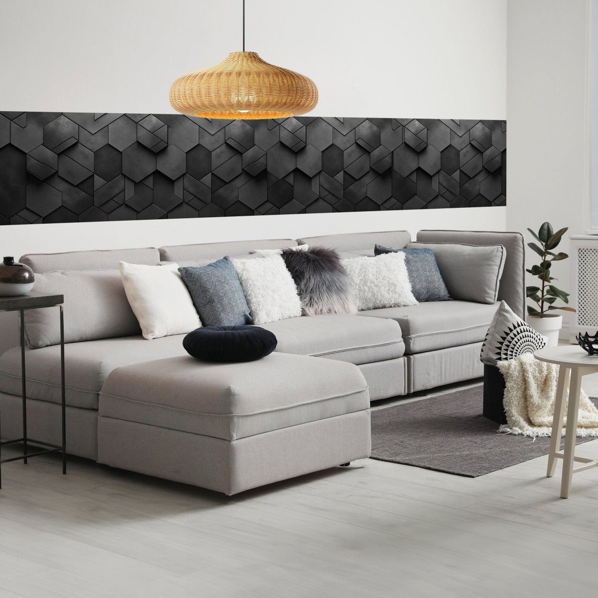 Panorama-Fototapete Graue Waben M0114 - Bild 1 Panorama-Fototapete Graue Waben M0114 - Bild 1