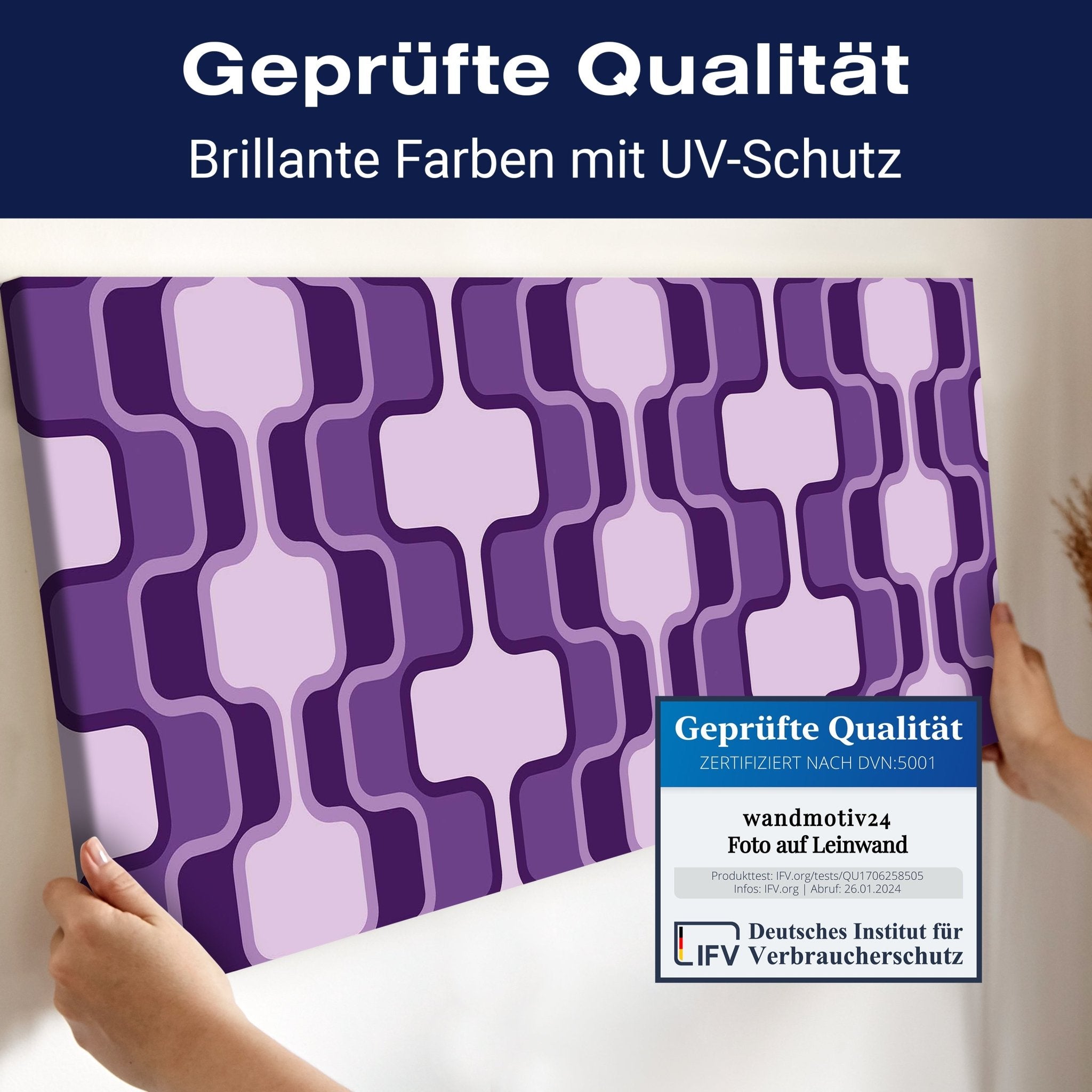 Leinwandbild Retromuster Violett Muster M0115 kaufen - Bild 4 Leinwandbild Retromuster Violett Muster M0115 kaufen - Bild 4
