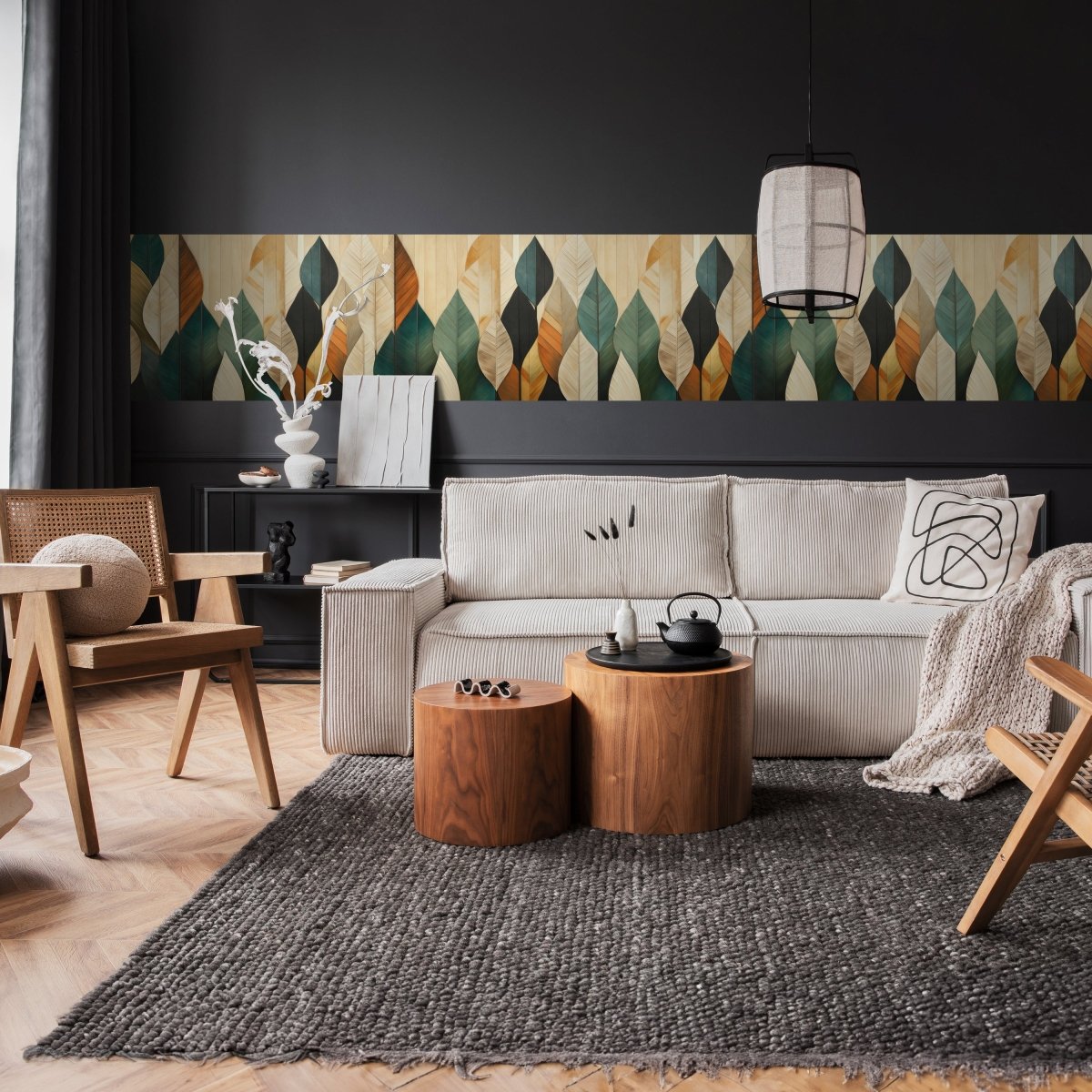 Panorama-Fototapete Blätter aus Holz M0118 - Bild 2 Panorama-Fototapete Blätter aus Holz M0118 - Bild 2