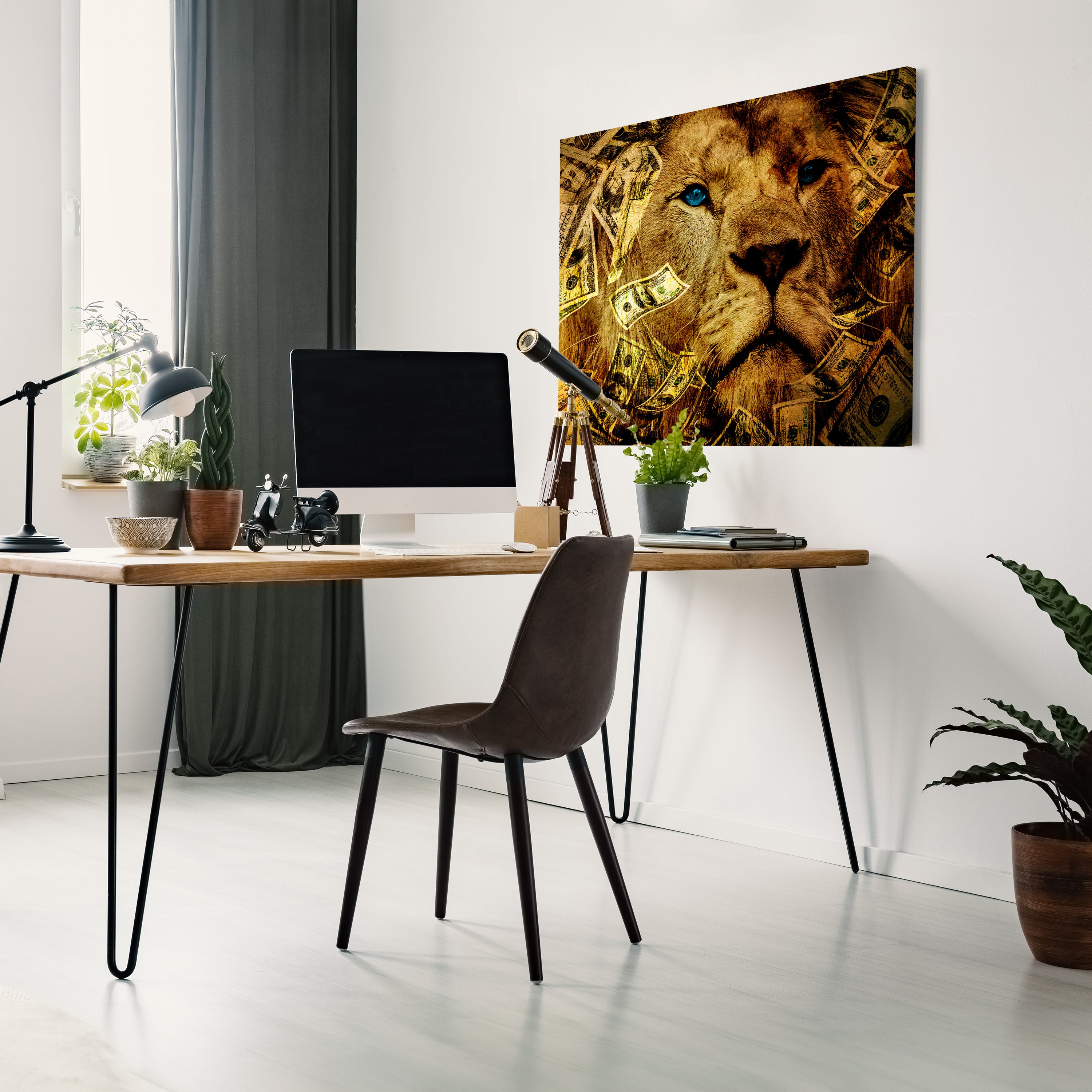 Leinwandbild Motivation, Querformat, Löwe Geld M0128 kaufen - Bild 3 Leinwandbild Motivation, Querformat, Löwe Geld M0128 kaufen - Bild 3