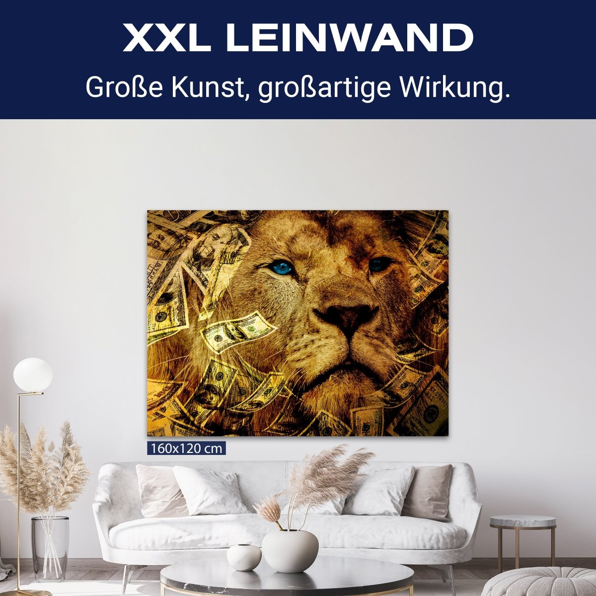 Leinwandbild Motivation, Querformat, Löwe Geld M0128 kaufen - Bild 9 Leinwandbild Motivation, Querformat, Löwe Geld M0128 kaufen - Bild 9