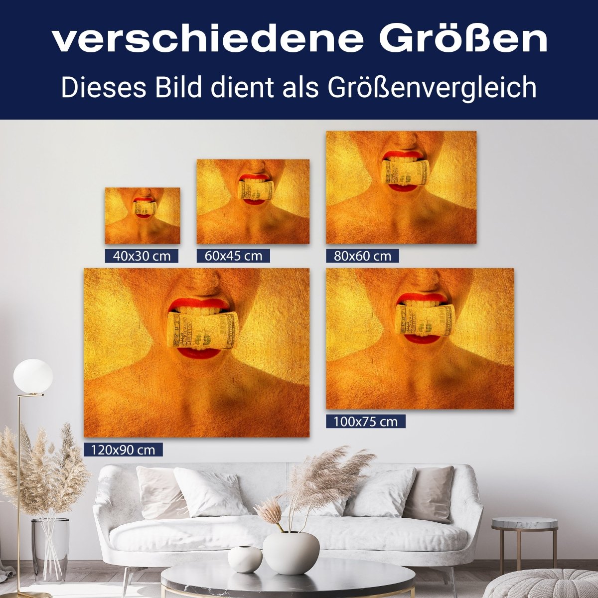 Leinwandbild Motivation, Querformat, Frau Geld Gold M0130 kaufen - Bild 8 Leinwandbild Motivation, Querformat, Frau Geld Gold M0130 kaufen - Bild 8