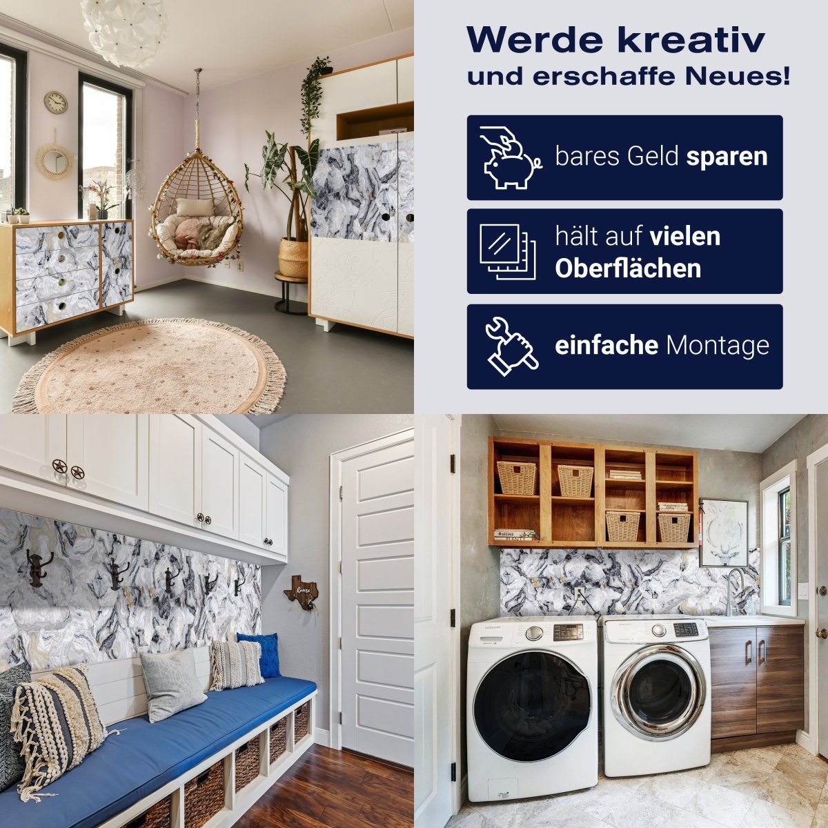 Panorama-Fototapete Marmor Romben M0135 - Bild 7 Panorama-Fototapete Marmor Romben M0135 - Bild 7