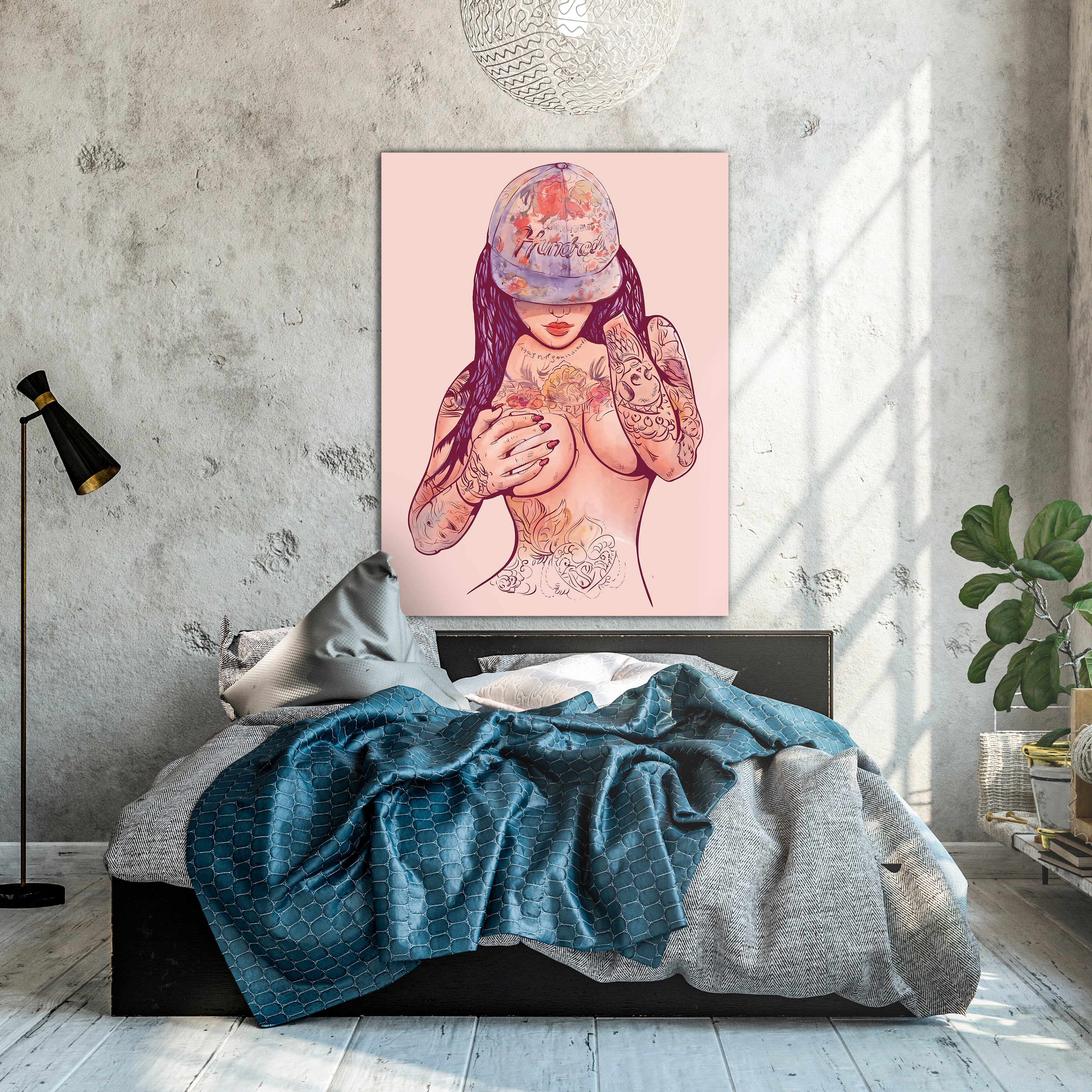 Leinwandbild starke Frauen, Hochformat, Frau mit Tattoos Comic M0137 kaufen - Bild 2 Leinwandbild starke Frauen, Hochformat, Frau mit Tattoos Comic M0137 kaufen - Bild 2