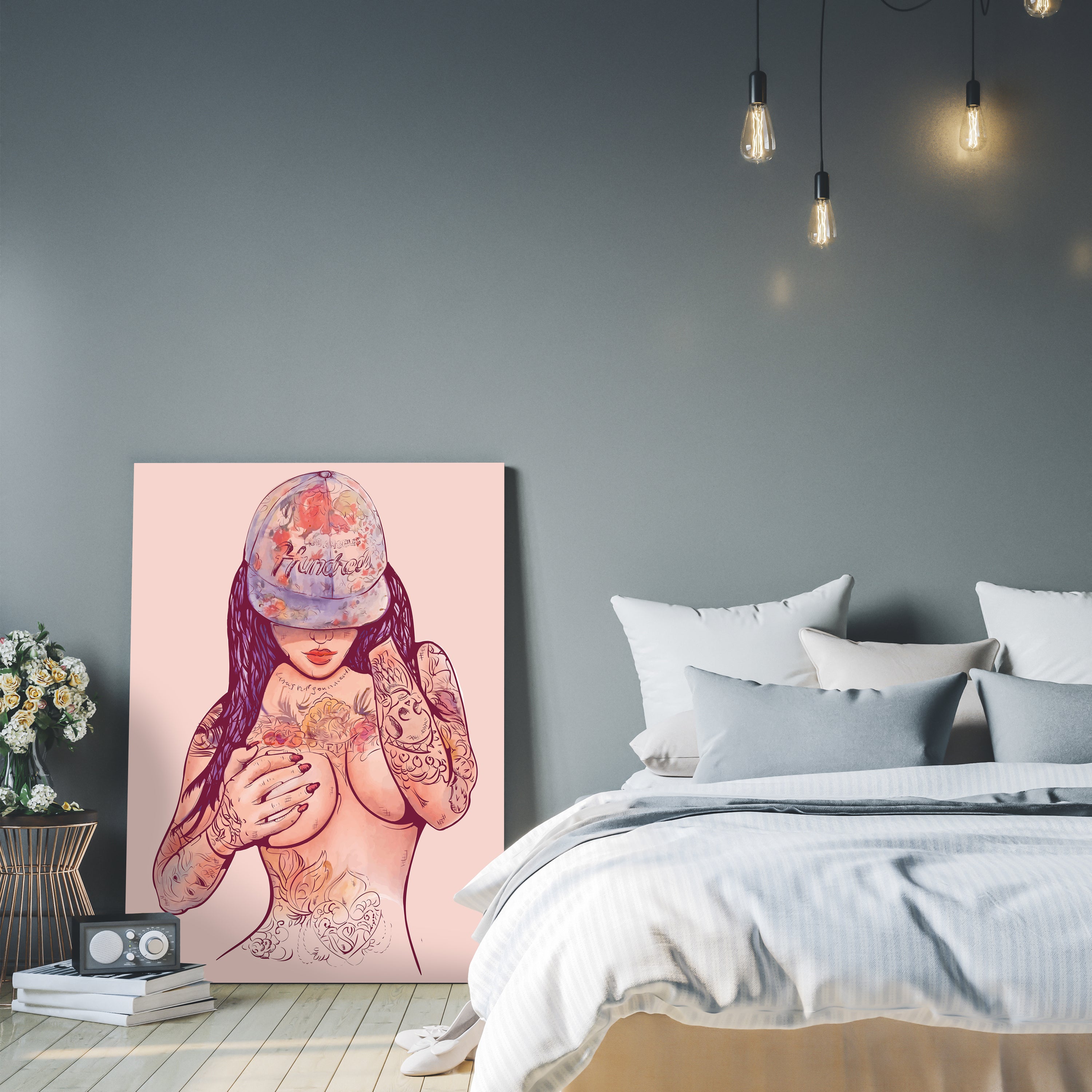 Leinwandbild starke Frauen, Hochformat, Frau mit Tattoos Comic M0137 kaufen - Bild 3 Leinwandbild starke Frauen, Hochformat, Frau mit Tattoos Comic M0137 kaufen - Bild 3