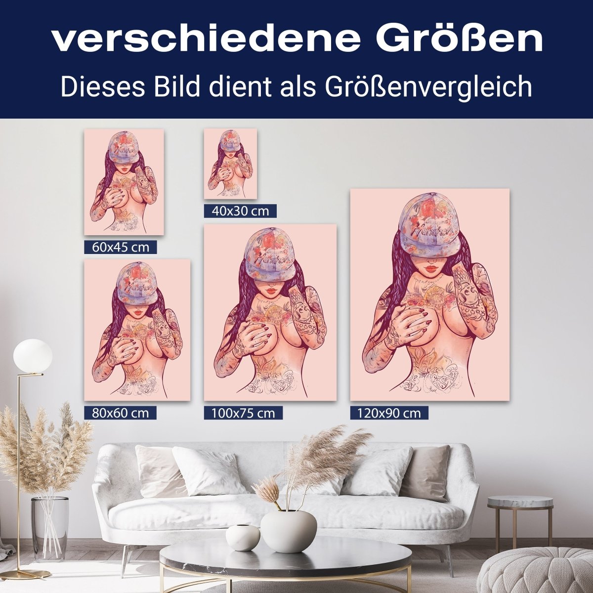 Leinwandbild starke Frauen, Hochformat, Frau mit Tattoos Comic M0137 kaufen - Bild 8 Leinwandbild starke Frauen, Hochformat, Frau mit Tattoos Comic M0137 kaufen - Bild 8