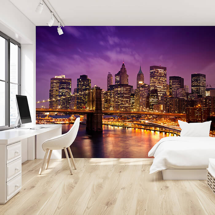 Fototapete New York bei Nacht M0178 - Bild 1 Fototapete New York bei Nacht M0178 - Bild 1