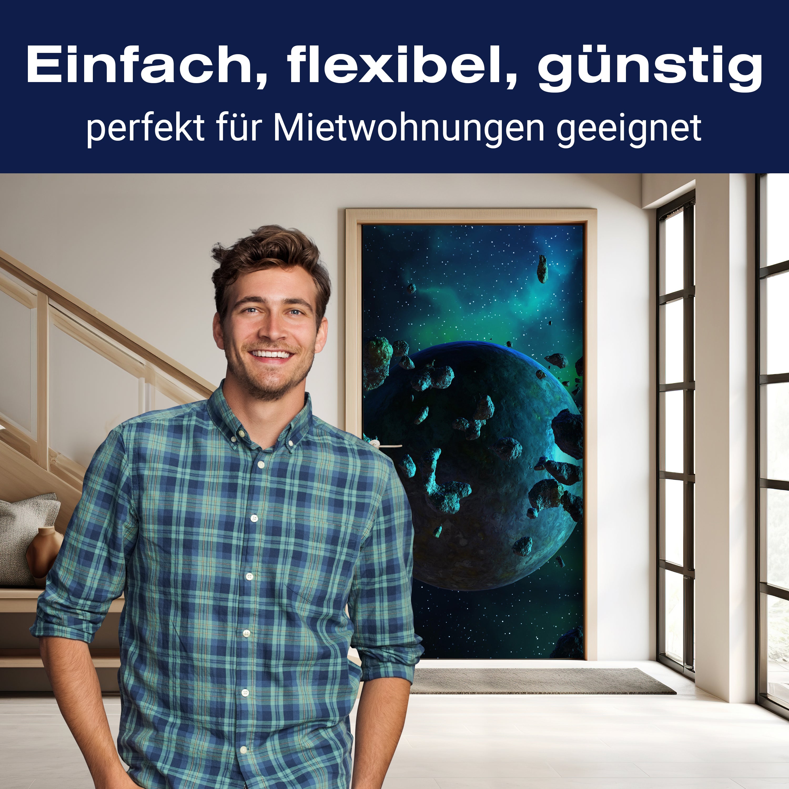 Türtapete Asteroidenfeld Space M0263 - Bild 3 Türtapete Asteroidenfeld Space M0263 - Bild 3