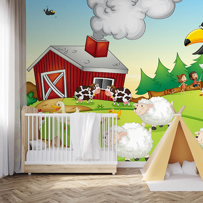 Fototapete Bauernhof Kinderzimmer 1 M0280 - Bild 1 Fototapete Bauernhof Kinderzimmer 1 M0280 - Bild 1