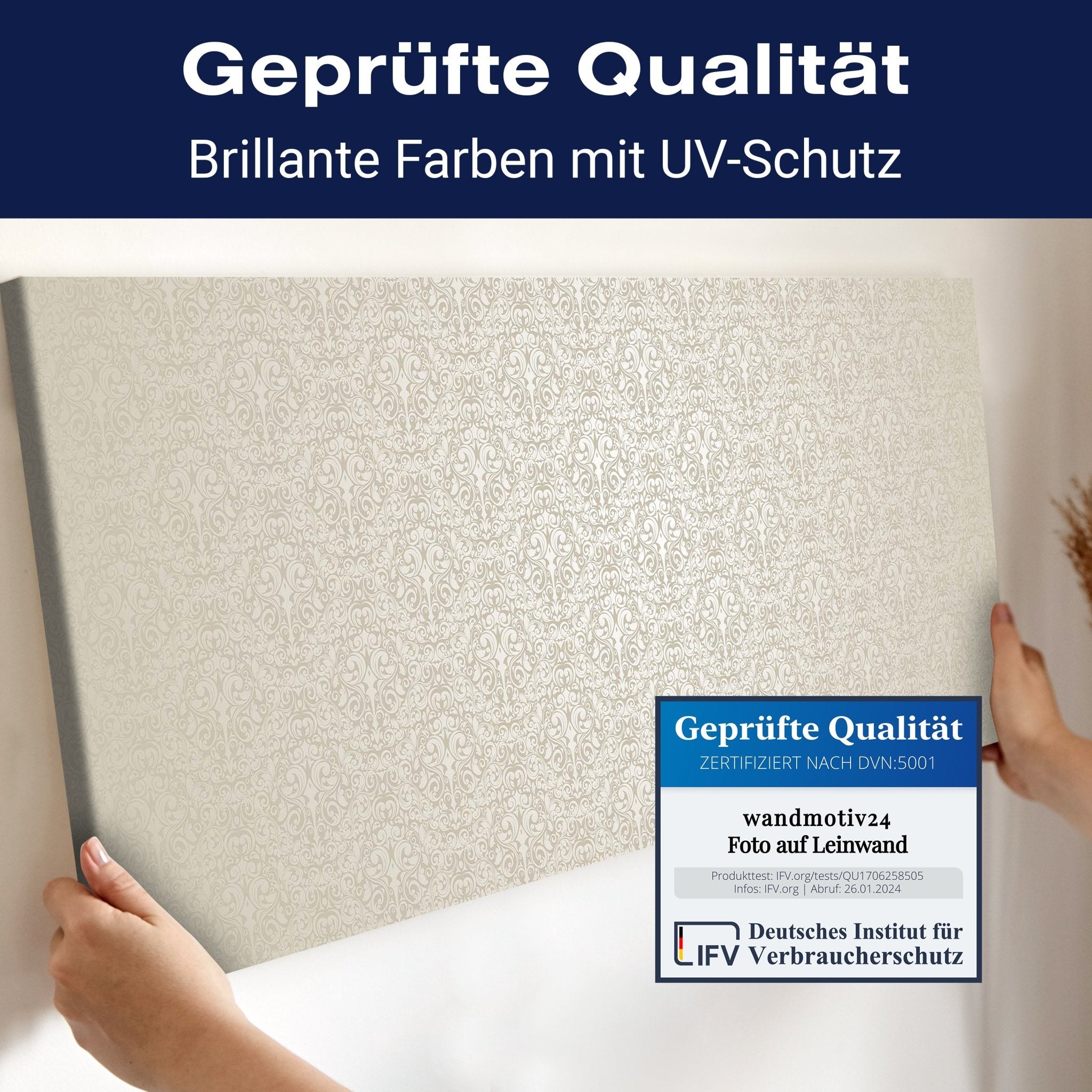 Leinwandbild Barockmuster Beige M0306 kaufen - Bild 4 Leinwandbild Barockmuster Beige M0306 kaufen - Bild 4