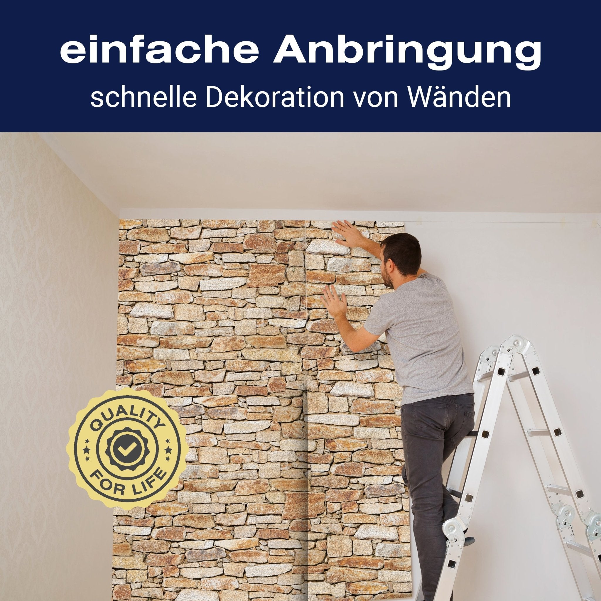 Fototapete Steinwand Steinoptik Steinmauer M0310 - Bild 3 Fototapete Steinwand Steinoptik Steinmauer M0310 - Bild 3