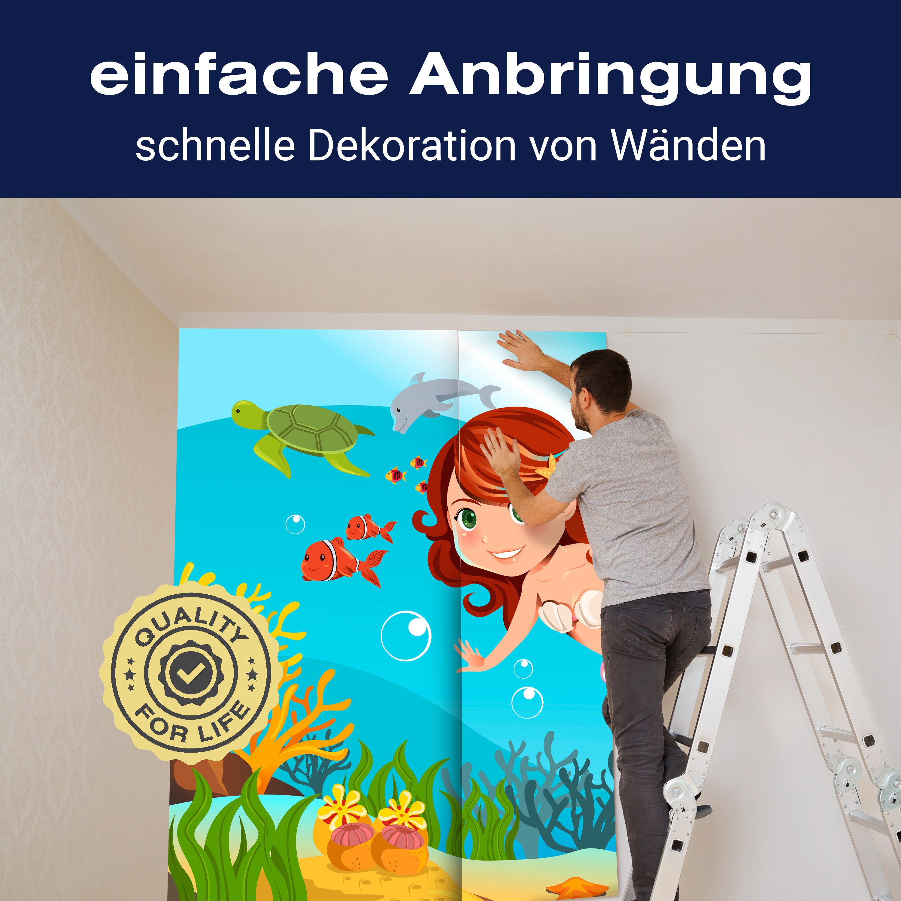 Fototapete Kinderzimmer Meerjungfrau Unterwasser M0318 - Bild 3 Fototapete Kinderzimmer Meerjungfrau Unterwasser M0318 - Bild 3