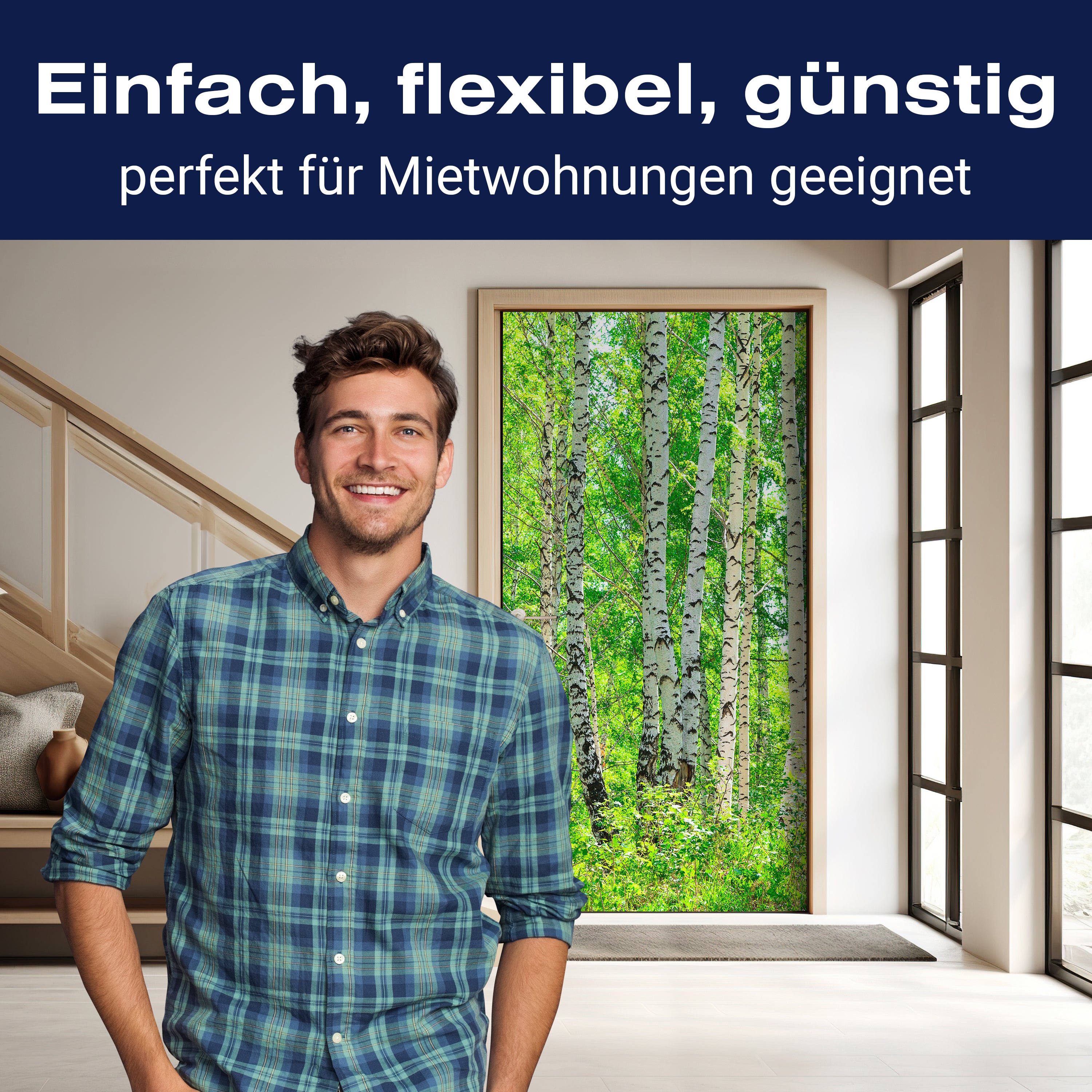 Türtapete Birkenwald M0363 - Bild 3 Türtapete Birkenwald M0363 - Bild 3