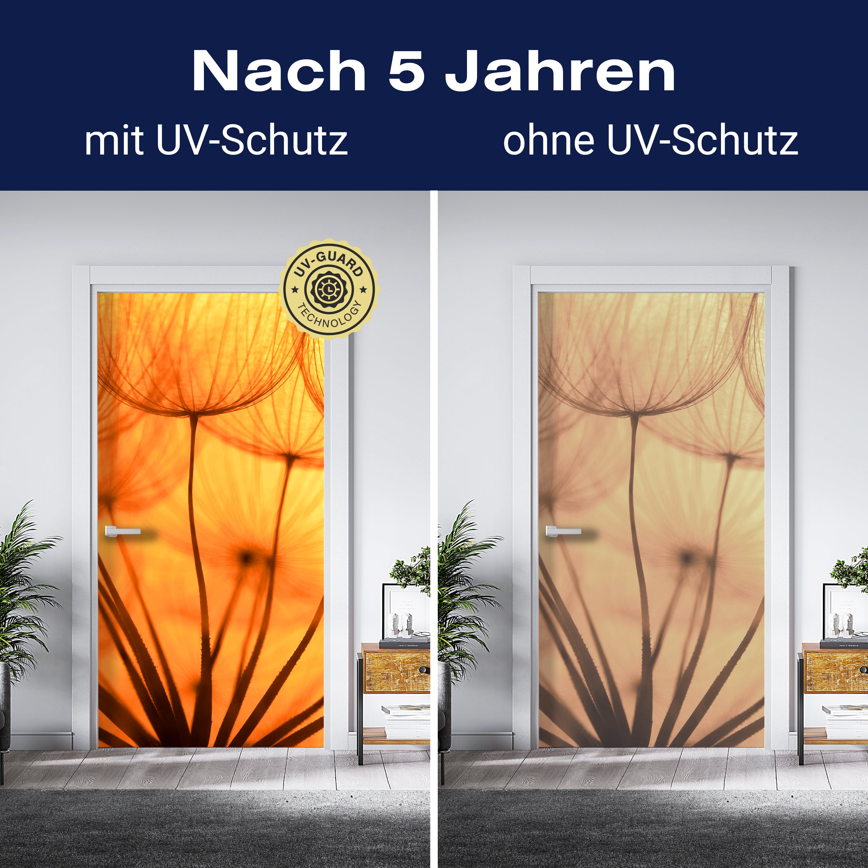 Türtapete Pusteblume Orange M0390 - Bild 4 Türtapete Pusteblume Orange M0390 - Bild 4