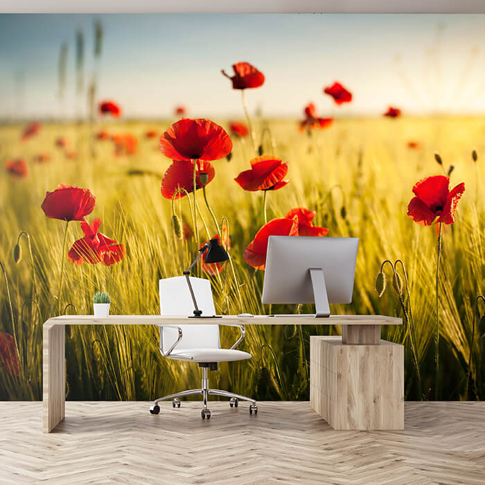 Fototapete Kornfeld mit Mohnblumen M0398 - Bild 1 Fototapete Kornfeld mit Mohnblumen M0398 - Bild 1