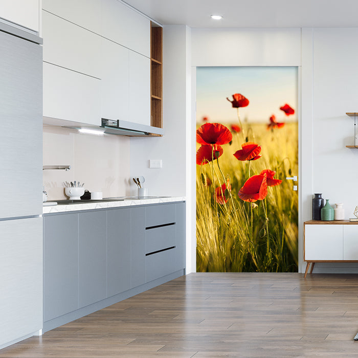 Türtapete Kornfeld mit Mohnblumen M0398 - Bild 1 Türtapete Kornfeld mit Mohnblumen M0398 - Bild 1