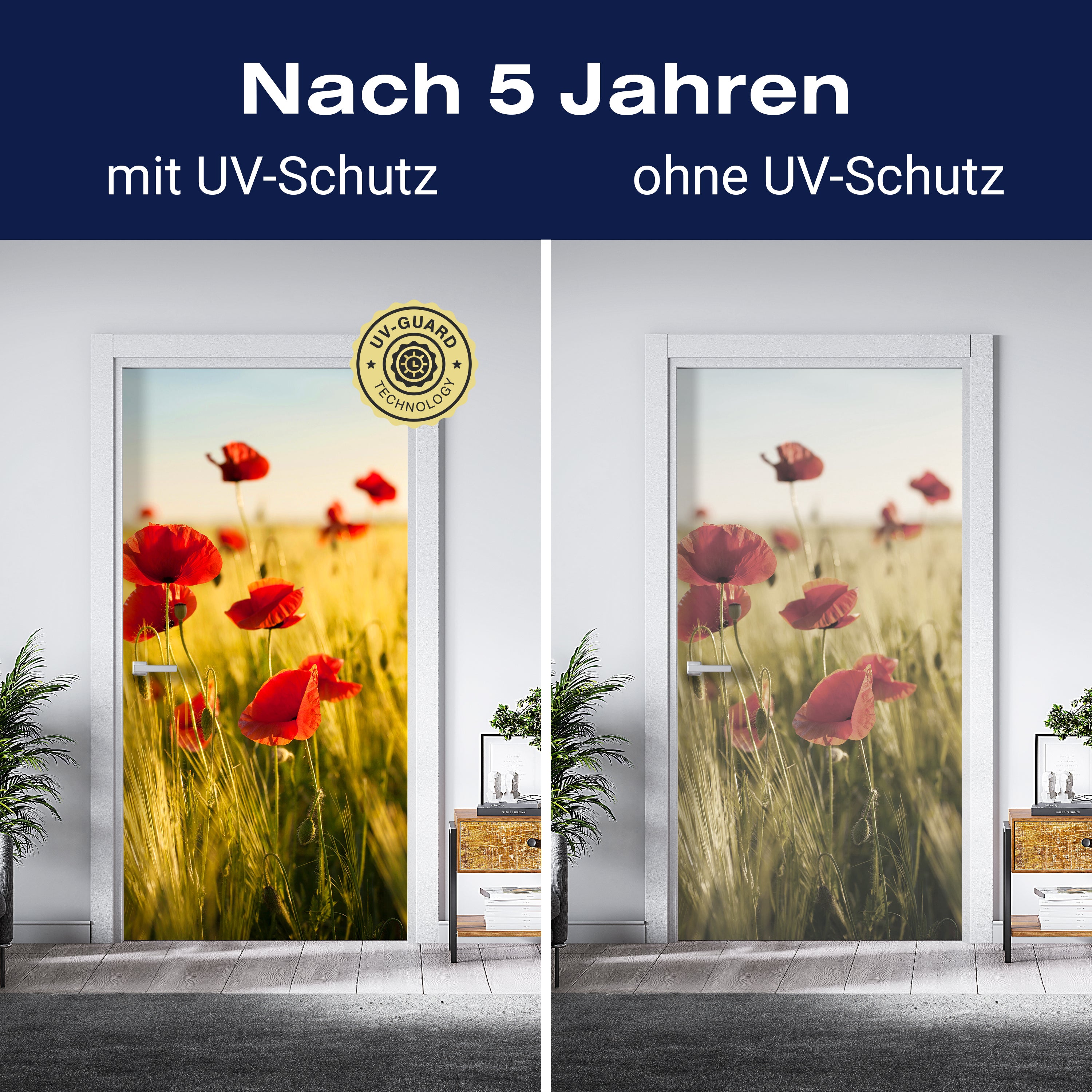 Türtapete Kornfeld mit Mohnblumen M0398 - Bild 4 Türtapete Kornfeld mit Mohnblumen M0398 - Bild 4