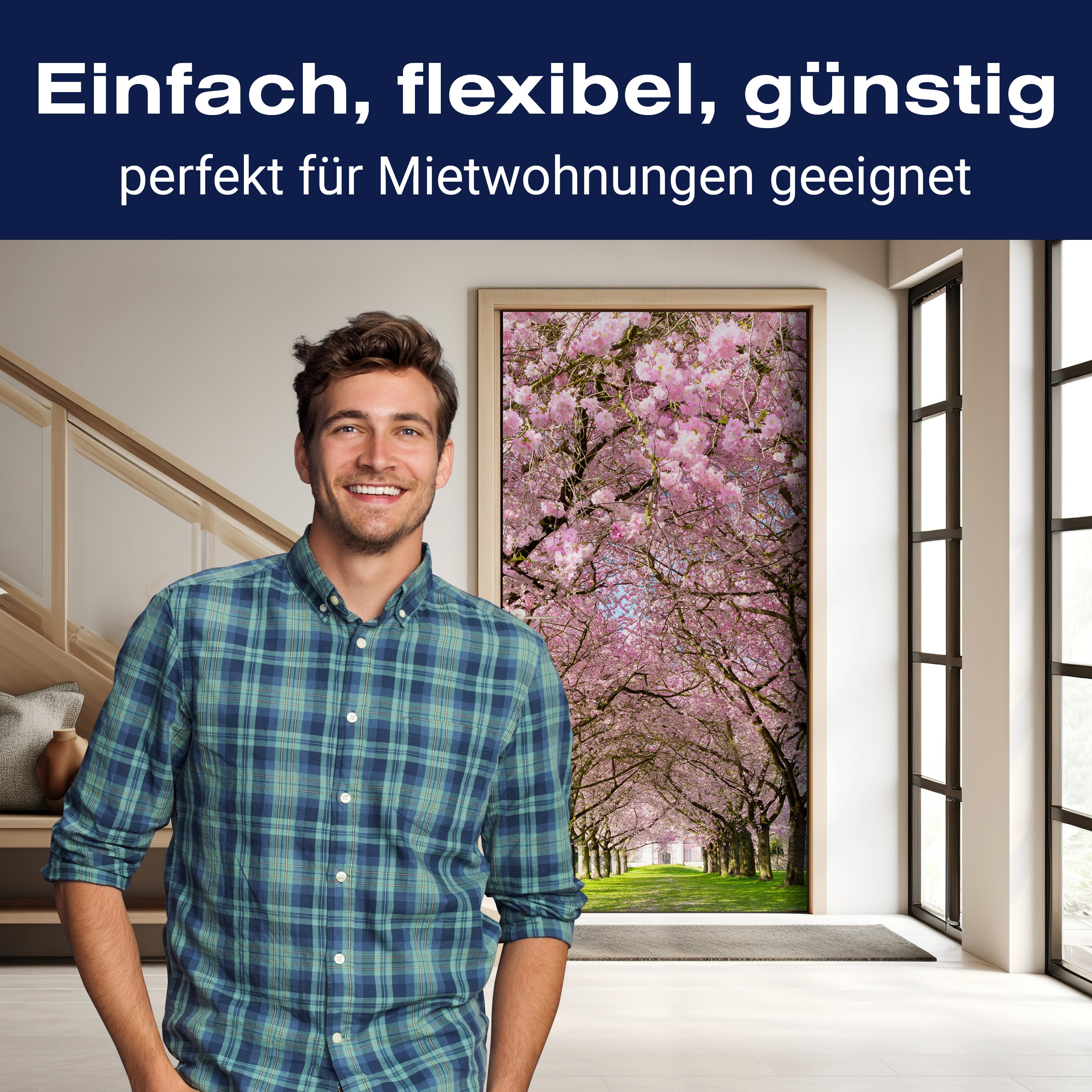 Türtapete Kirschbaumallee M0412 - Bild 3 Türtapete Kirschbaumallee M0412 - Bild 3