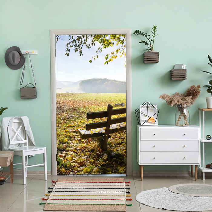 Türtapete Parkbank im Herbst M0415 - Bild 1 Türtapete Parkbank im Herbst M0415 - Bild 1