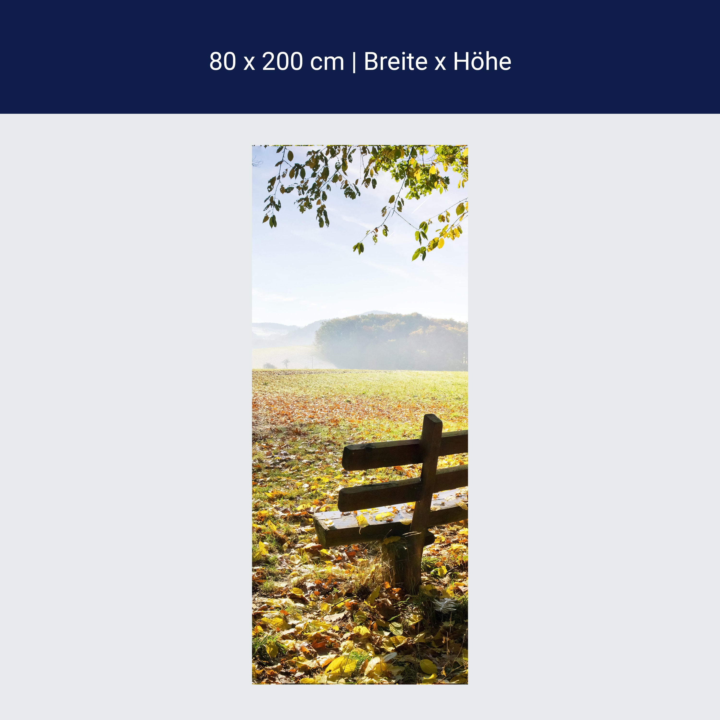 Türtapete Parkbank im Herbst M0415 Türtapete Parkbank im Herbst M0415