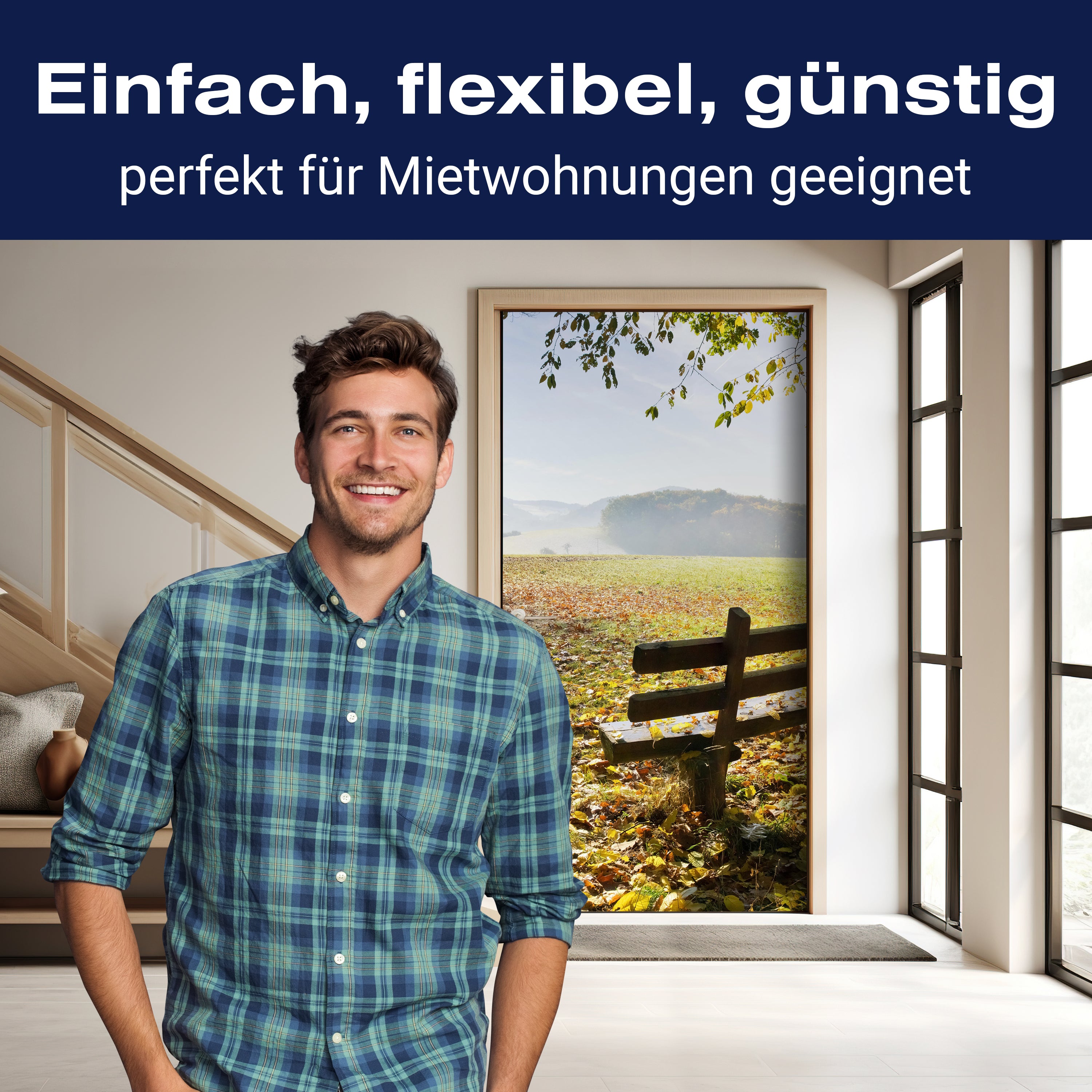 Türtapete Parkbank im Herbst M0415 - Bild 3 Türtapete Parkbank im Herbst M0415 - Bild 3