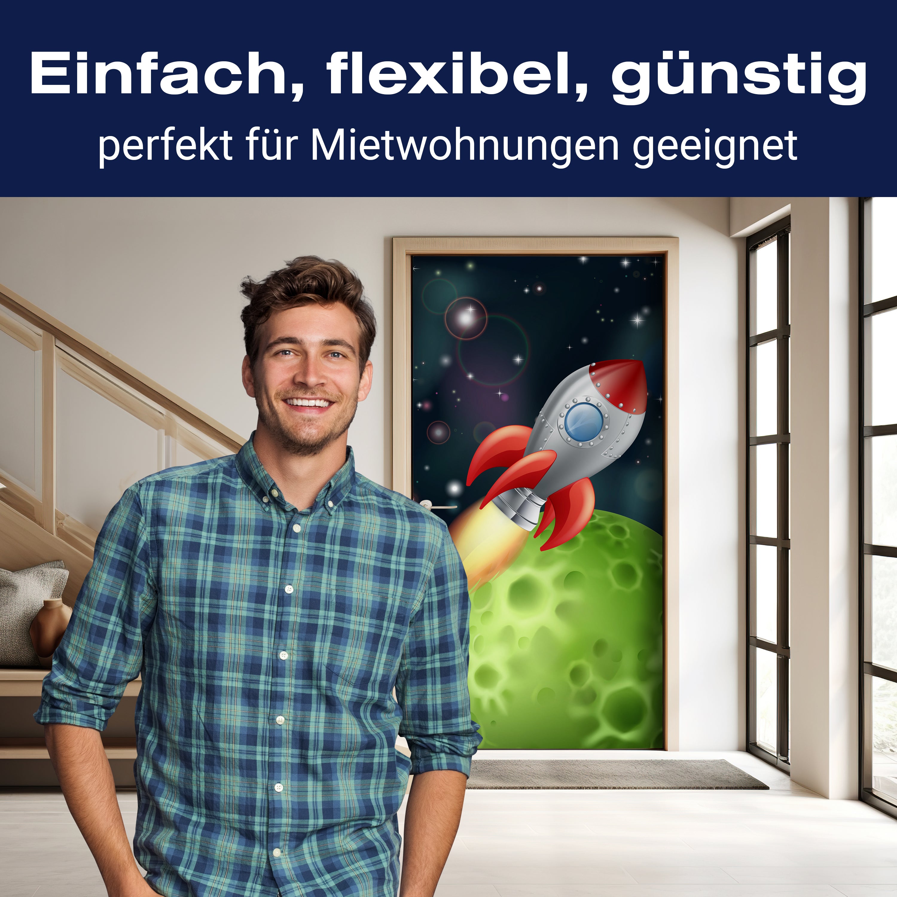 Türtapete Rakete im Weltall M0432 - Bild 3 Türtapete Rakete im Weltall M0432 - Bild 3