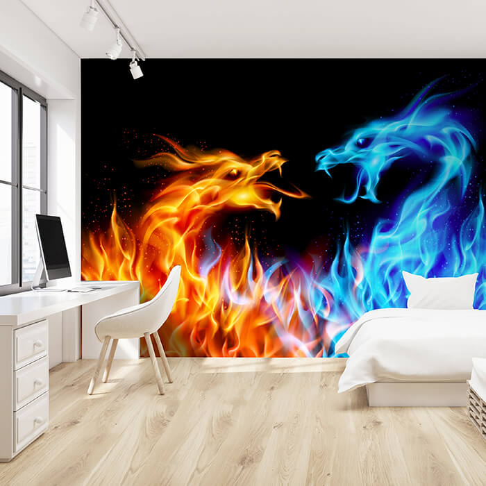 Fototapete Kinderzimmer Feuerdrachen M0440 - Bild 1 Fototapete Kinderzimmer Feuerdrachen M0440 - Bild 1