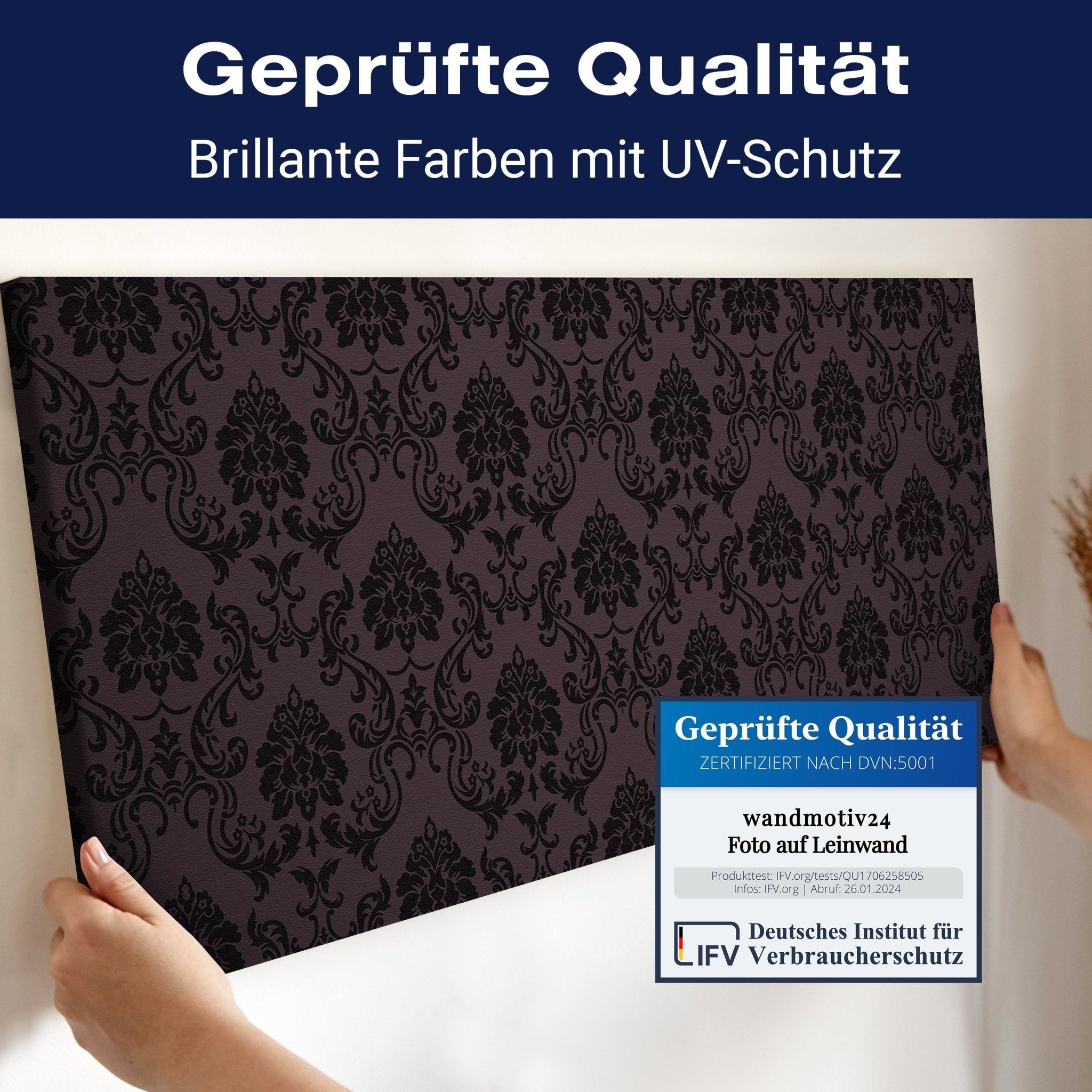 Leinwandbild Barockmuster Schwarz M0464 kaufen - Bild 4 Leinwandbild Barockmuster Schwarz M0464 kaufen - Bild 4