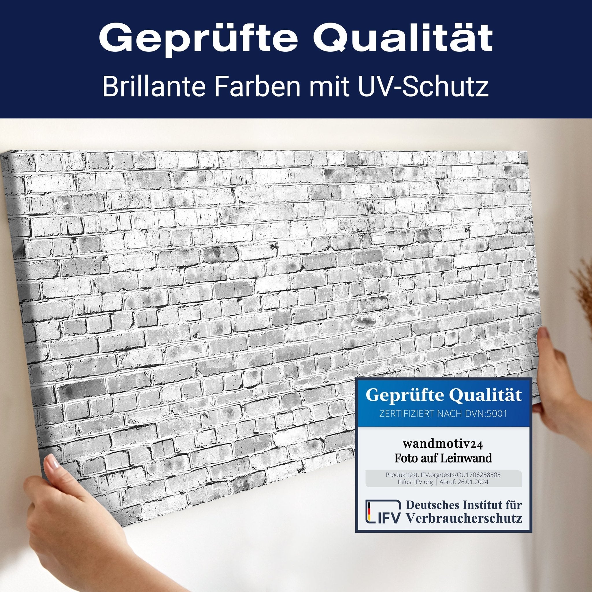 Leinwandbild Klinkersteine Grau M0471 kaufen - Bild 4 Leinwandbild Klinkersteine Grau M0471 kaufen - Bild 4