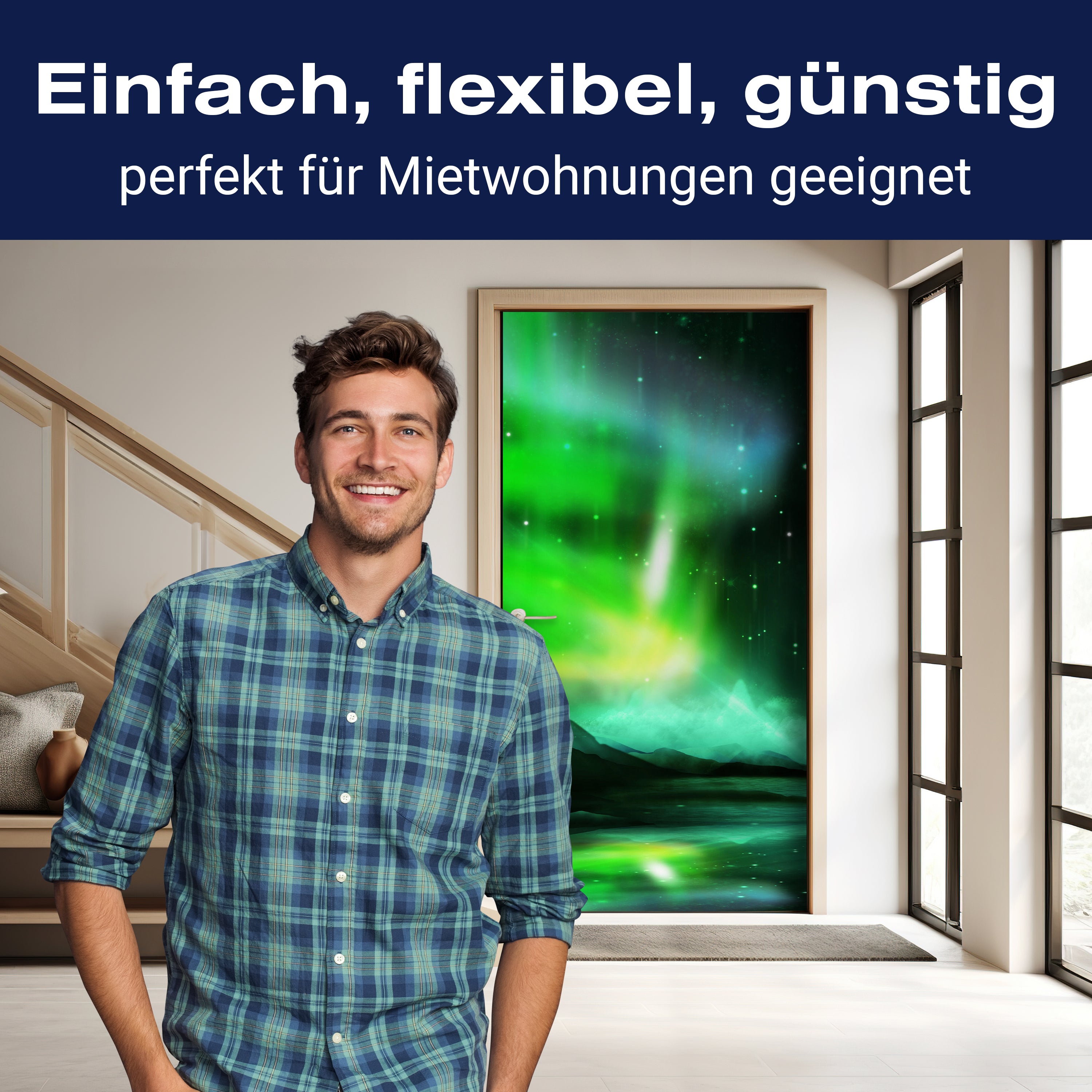 Türtapete Grünes Nordlicht M0475 - Bild 3 Türtapete Grünes Nordlicht M0475 - Bild 3