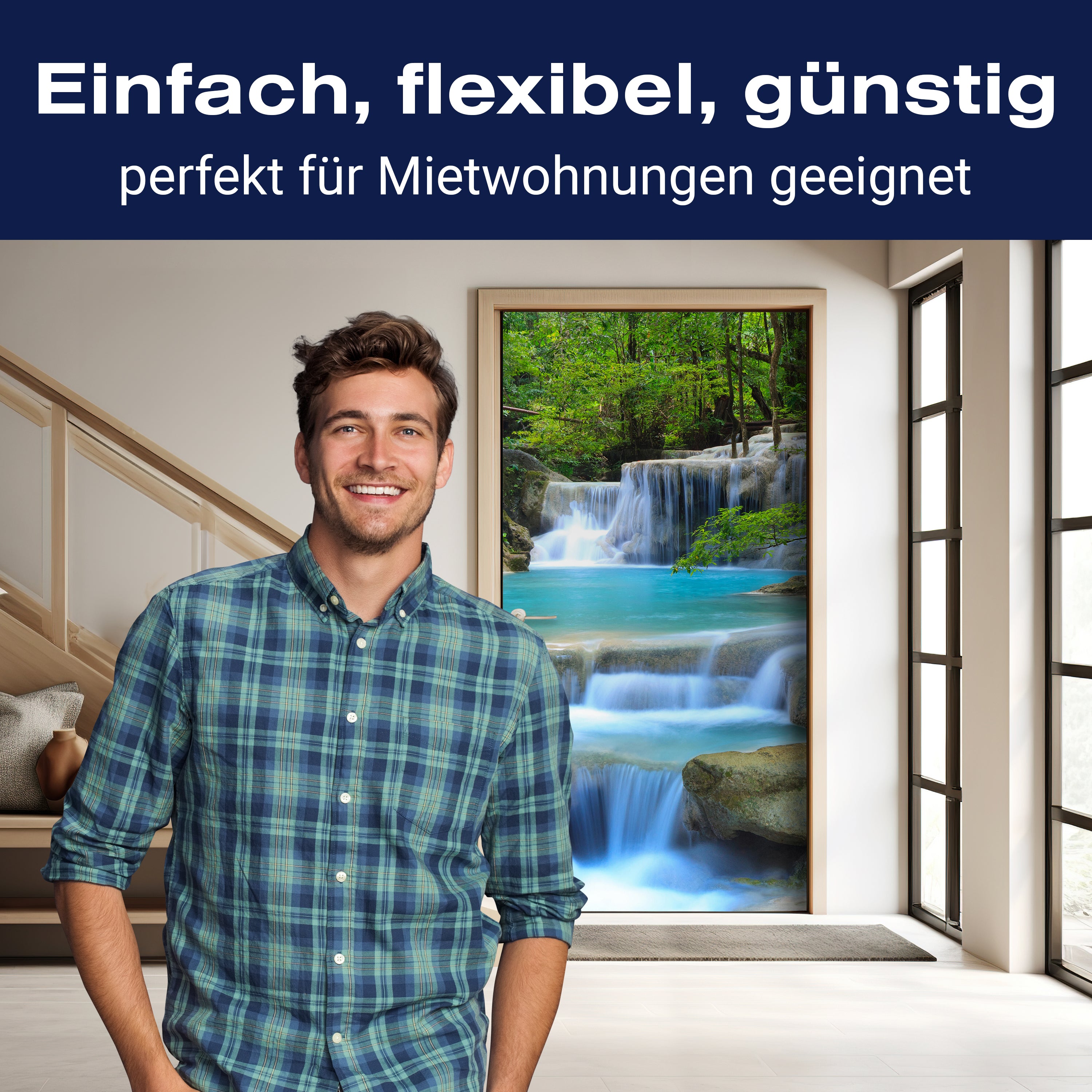 Türtapete Wasserfall im Wald M0485 - Bild 3 Türtapete Wasserfall im Wald M0485 - Bild 3