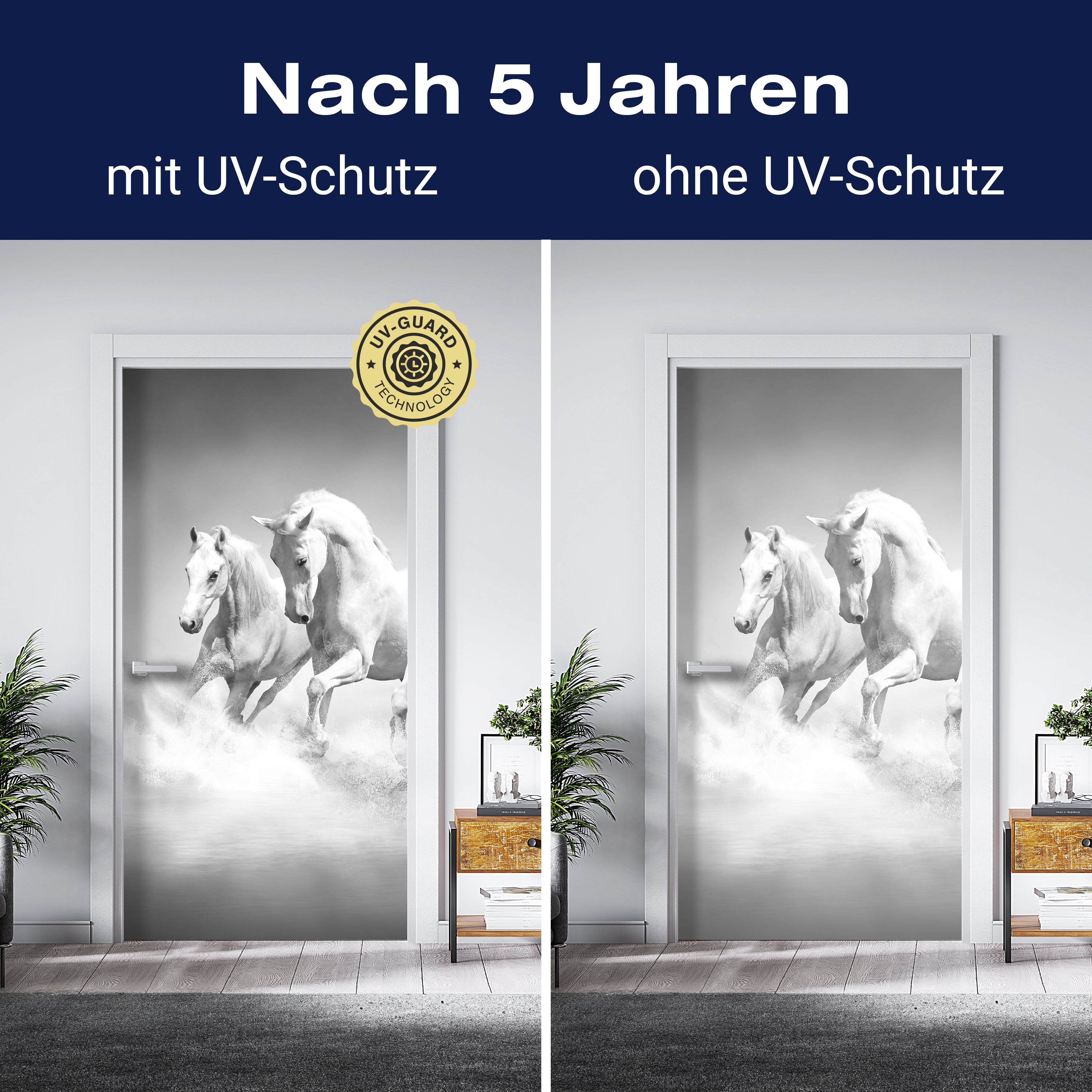 Türtapete weiße Traumpferde M0489 - Bild 4 Türtapete weiße Traumpferde M0489 - Bild 4