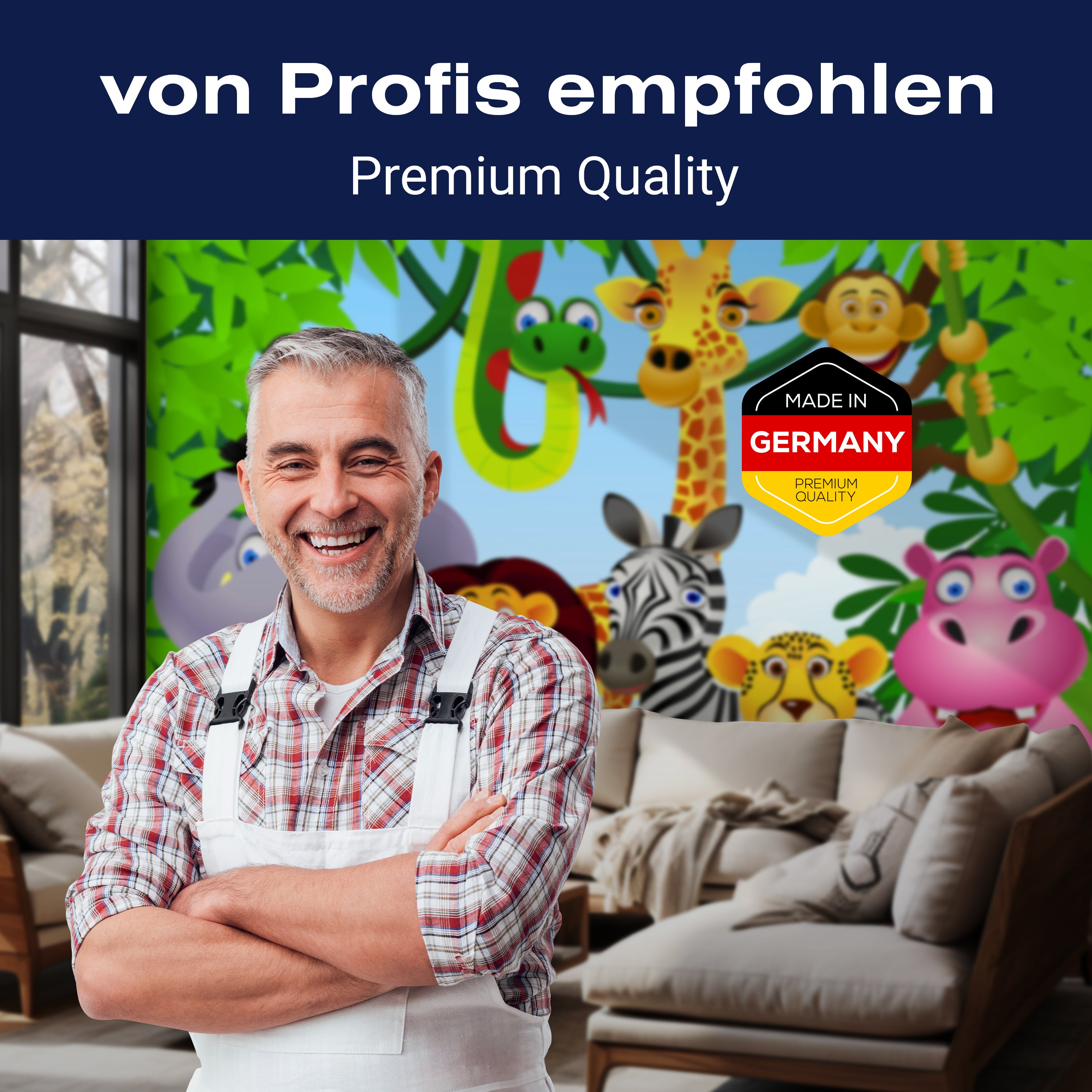 Fototapete Kinderzimmer Dschungelfreunde M0496 - Bild 5 Fototapete Kinderzimmer Dschungelfreunde M0496 - Bild 5