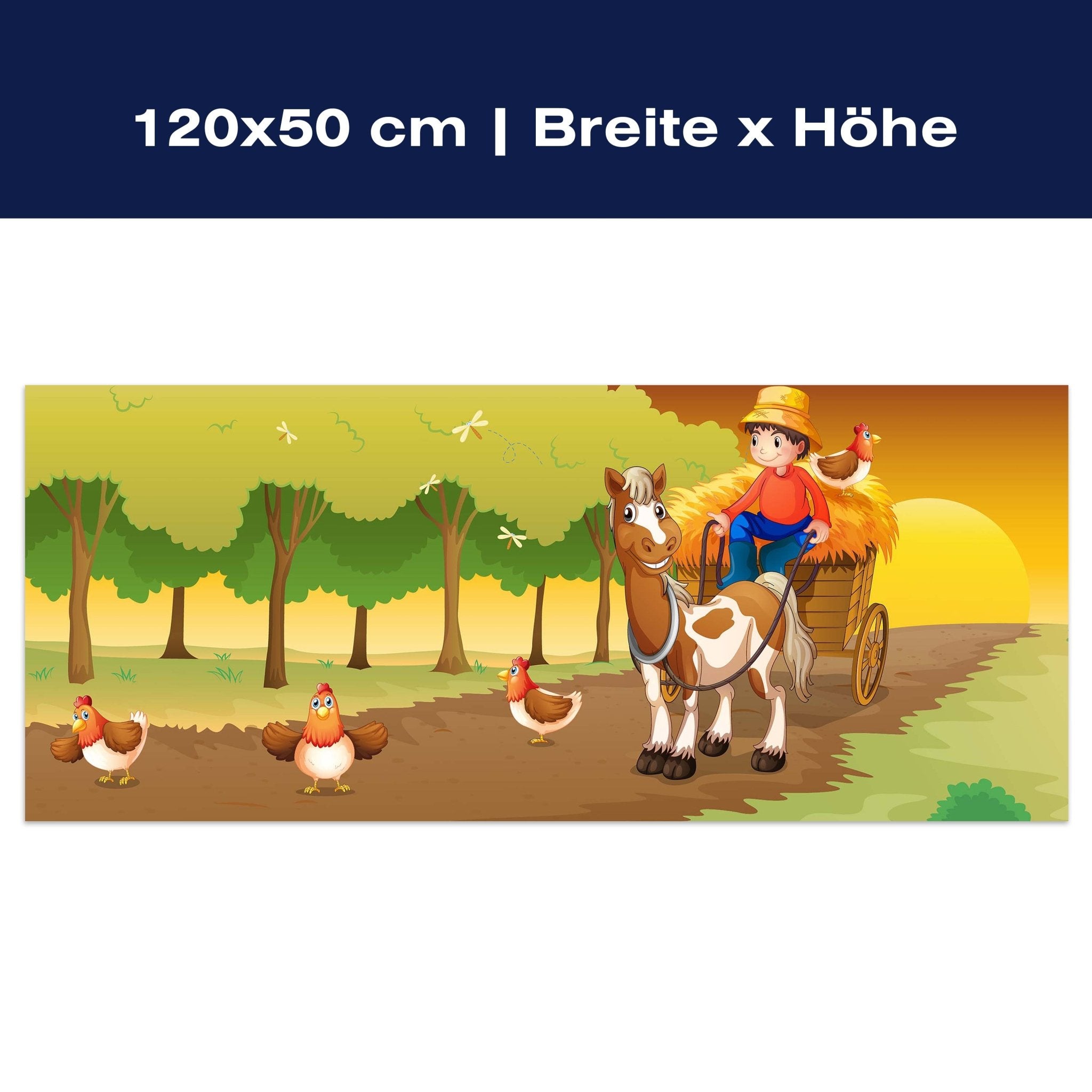 Leinwandbild Farmer mit Pferdekutsche M0499 Leinwandbild Farmer mit Pferdekutsche M0499