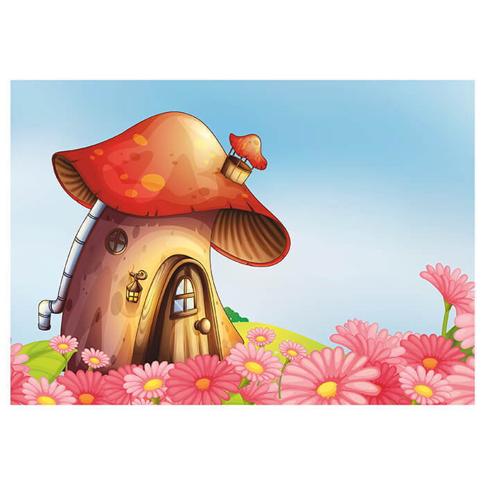 Fototapete Kinderzimmer Pilzhaus Blumen M0502 - Bild 2 Fototapete Kinderzimmer Pilzhaus Blumen M0502 - Bild 2