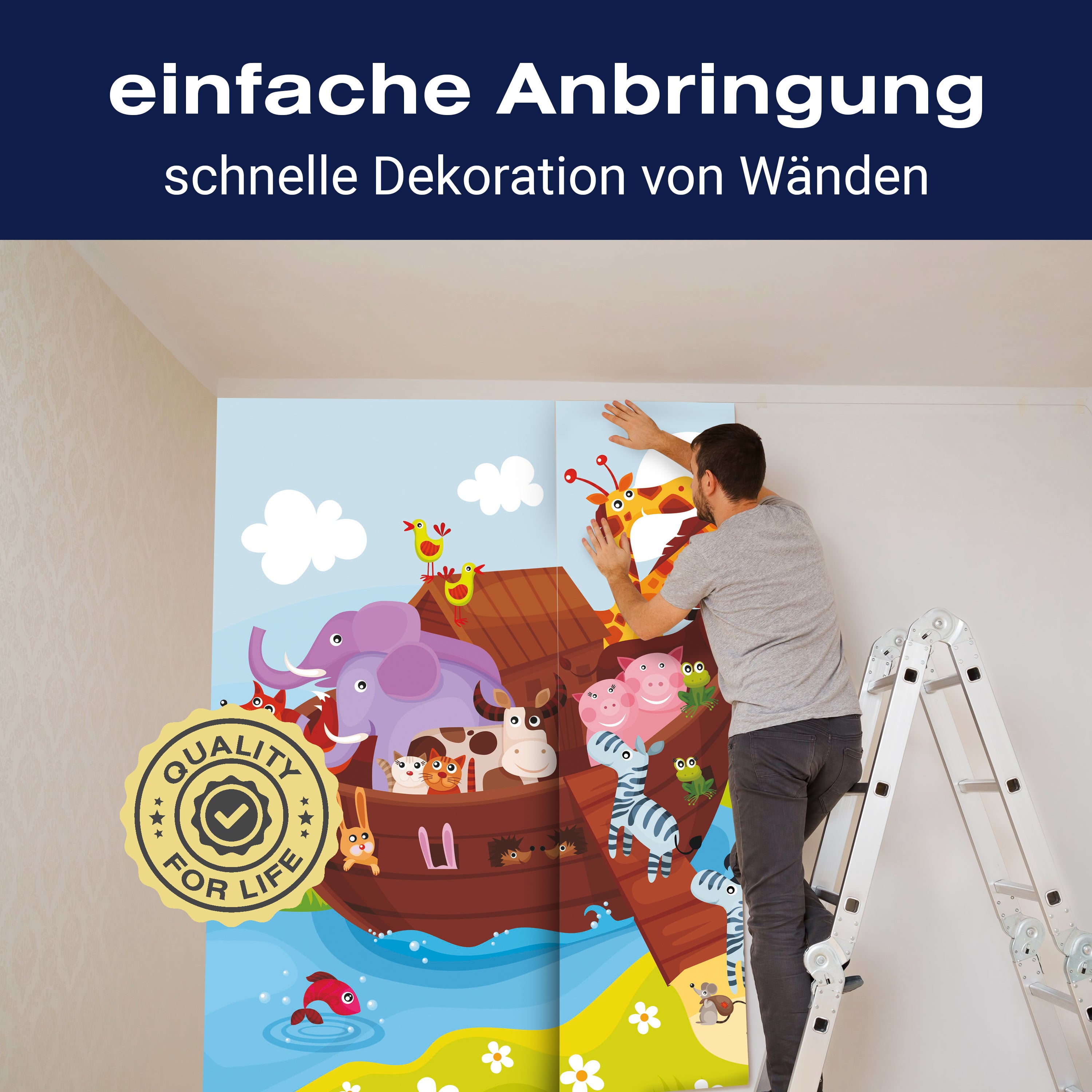 Fototapete Kinderzimmer Arche Tiere M0506 - Bild 3 Fototapete Kinderzimmer Arche Tiere M0506 - Bild 3