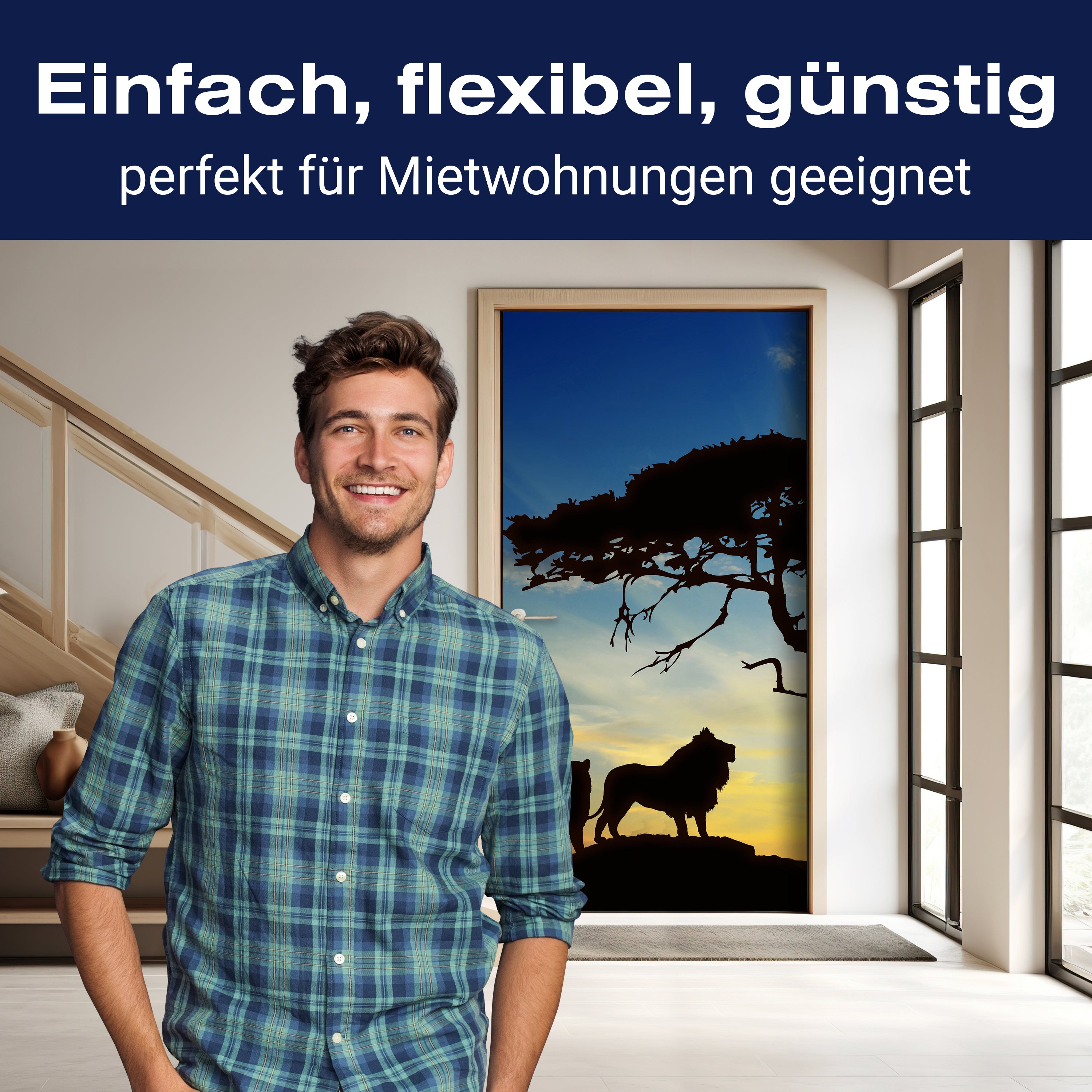 Türtapete Afrikanische Schatten M0521 - Bild 3 Türtapete Afrikanische Schatten M0521 - Bild 3