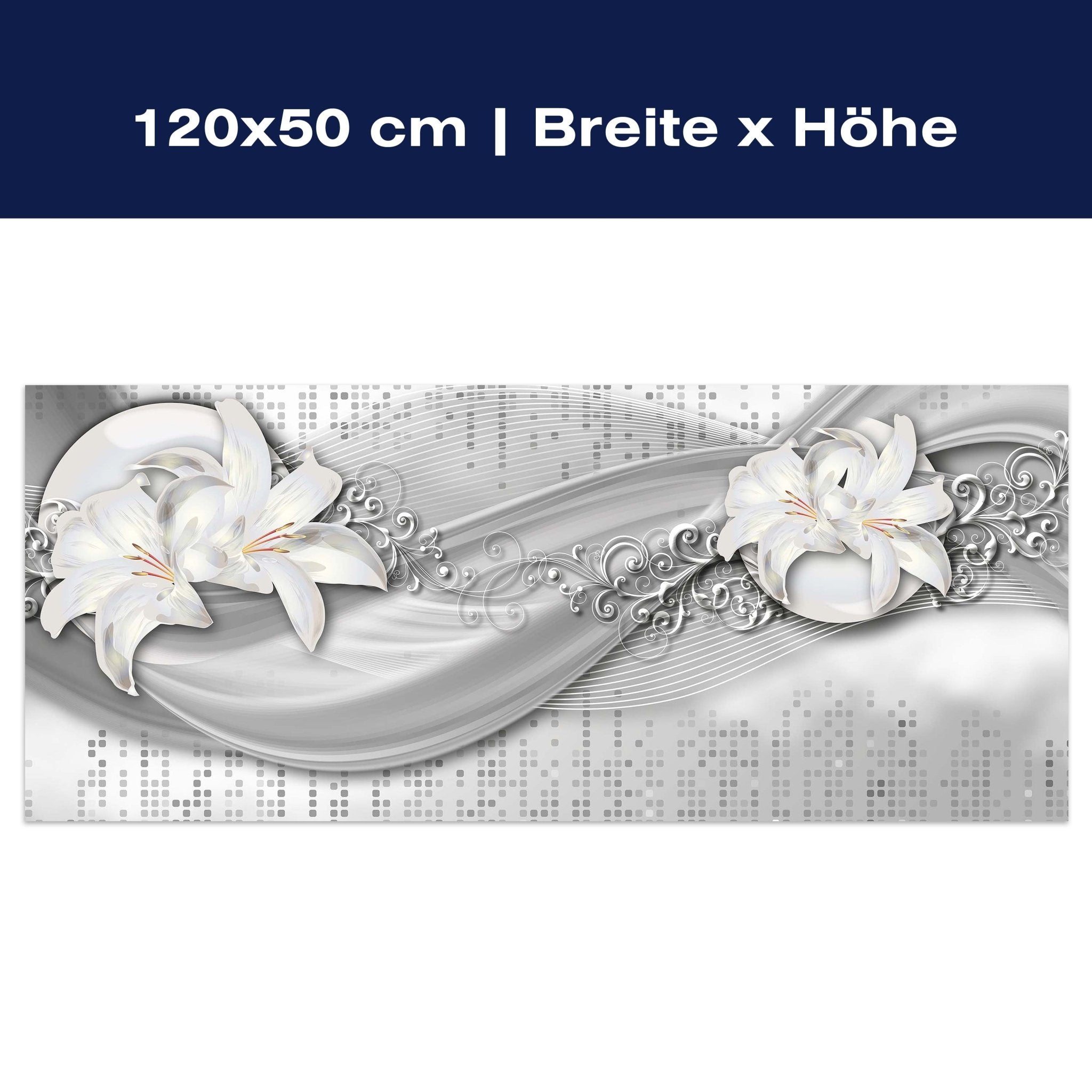 Leinwandbild abstrakte Lilien grau silber M0524 Leinwandbild abstrakte Lilien grau silber M0524