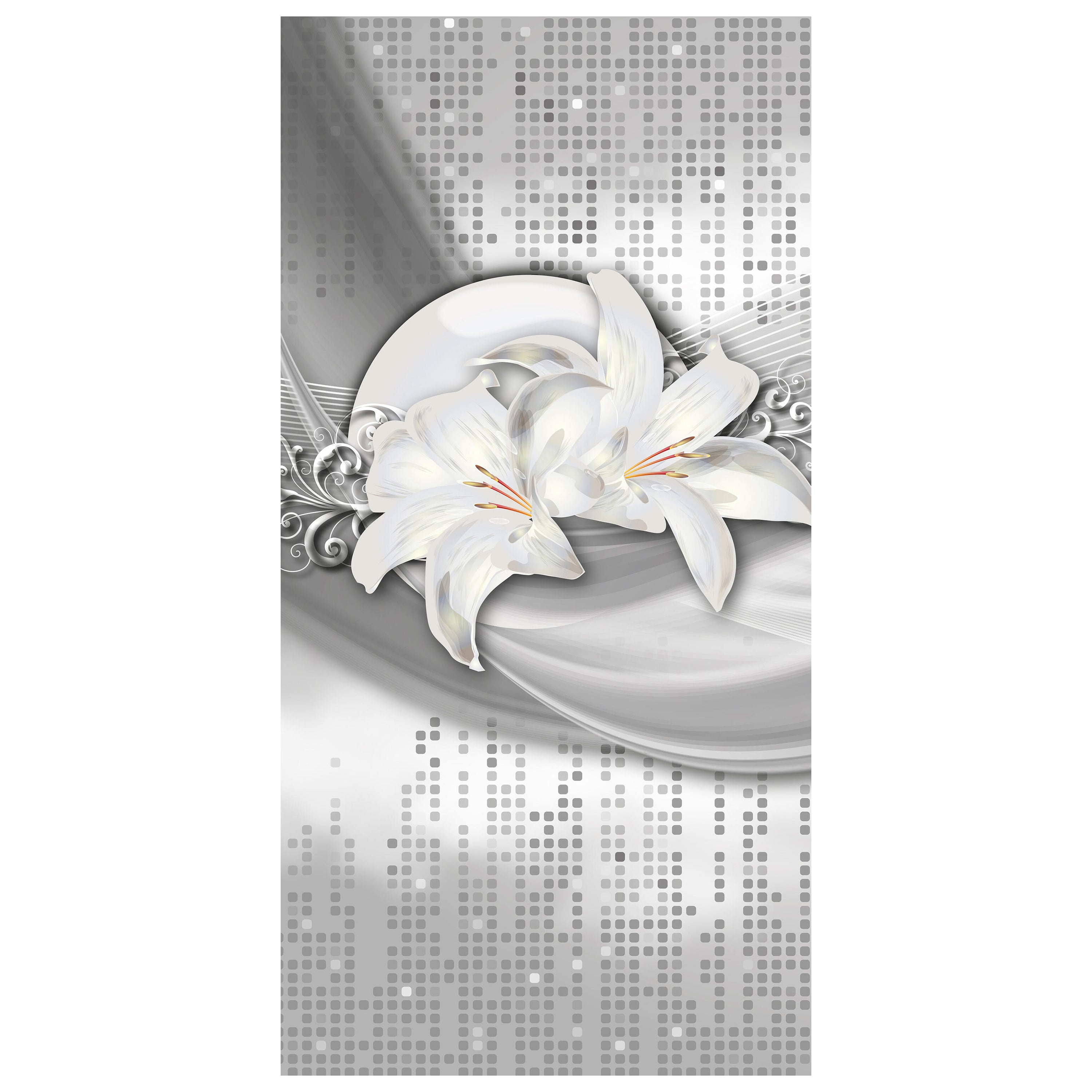 Türtapete abstrakte Lilien grau silber M0524 - Bild 2 Türtapete abstrakte Lilien grau silber M0524 - Bild 2