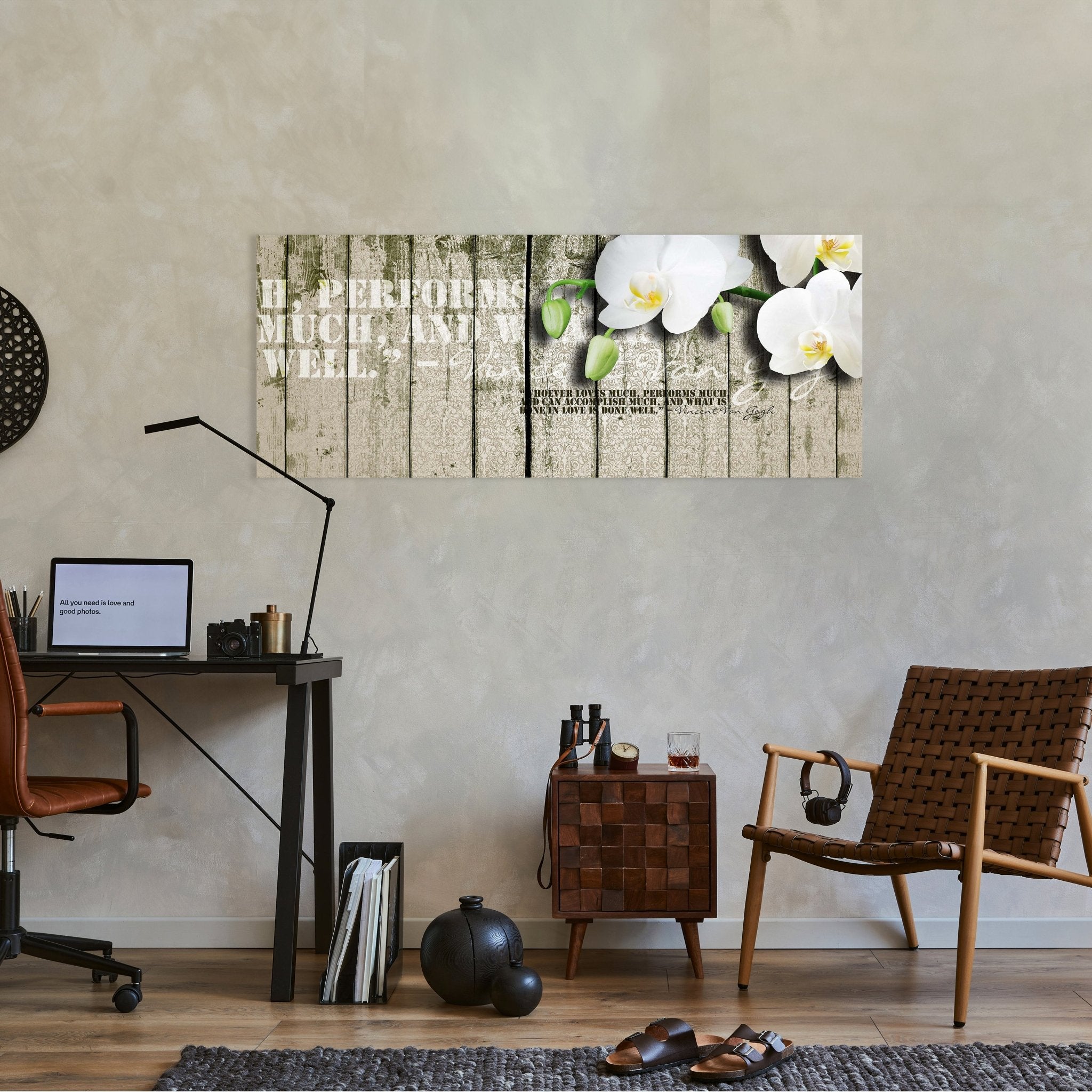 Leinwandbild Holz Zaun weiße Orchidee M0539 kaufen - Bild 2 Leinwandbild Holz Zaun weiße Orchidee M0539 kaufen - Bild 2