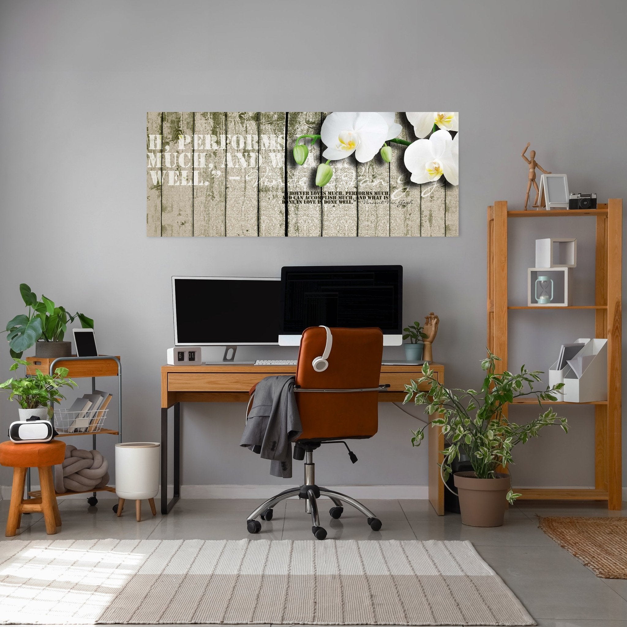 Leinwandbild Holz Zaun weiße Orchidee M0539 kaufen - Bild 3 Leinwandbild Holz Zaun weiße Orchidee M0539 kaufen - Bild 3